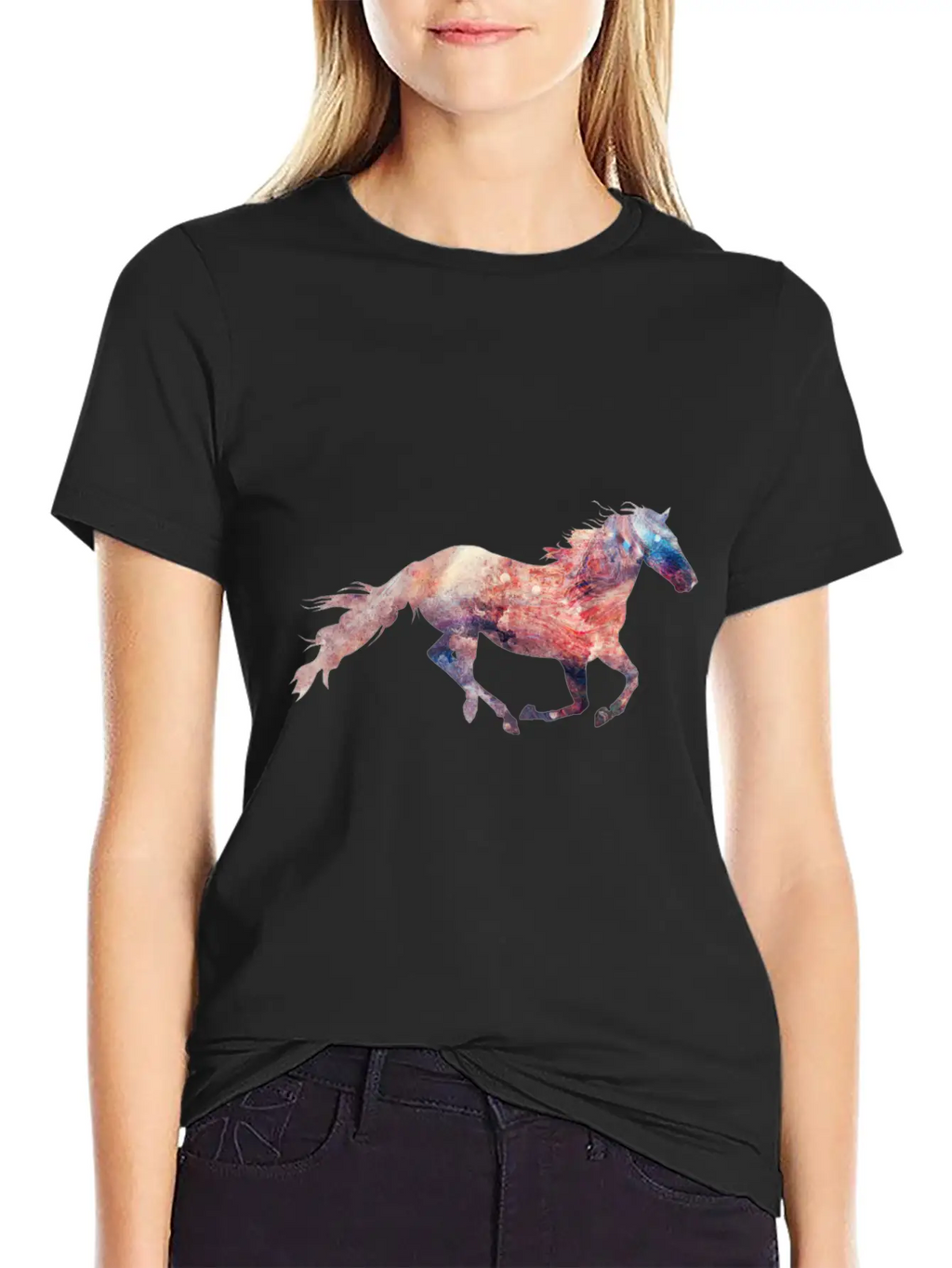 Galaxy Of Horse Essential Cotton Tee For Daily Outfits – Unisex Style