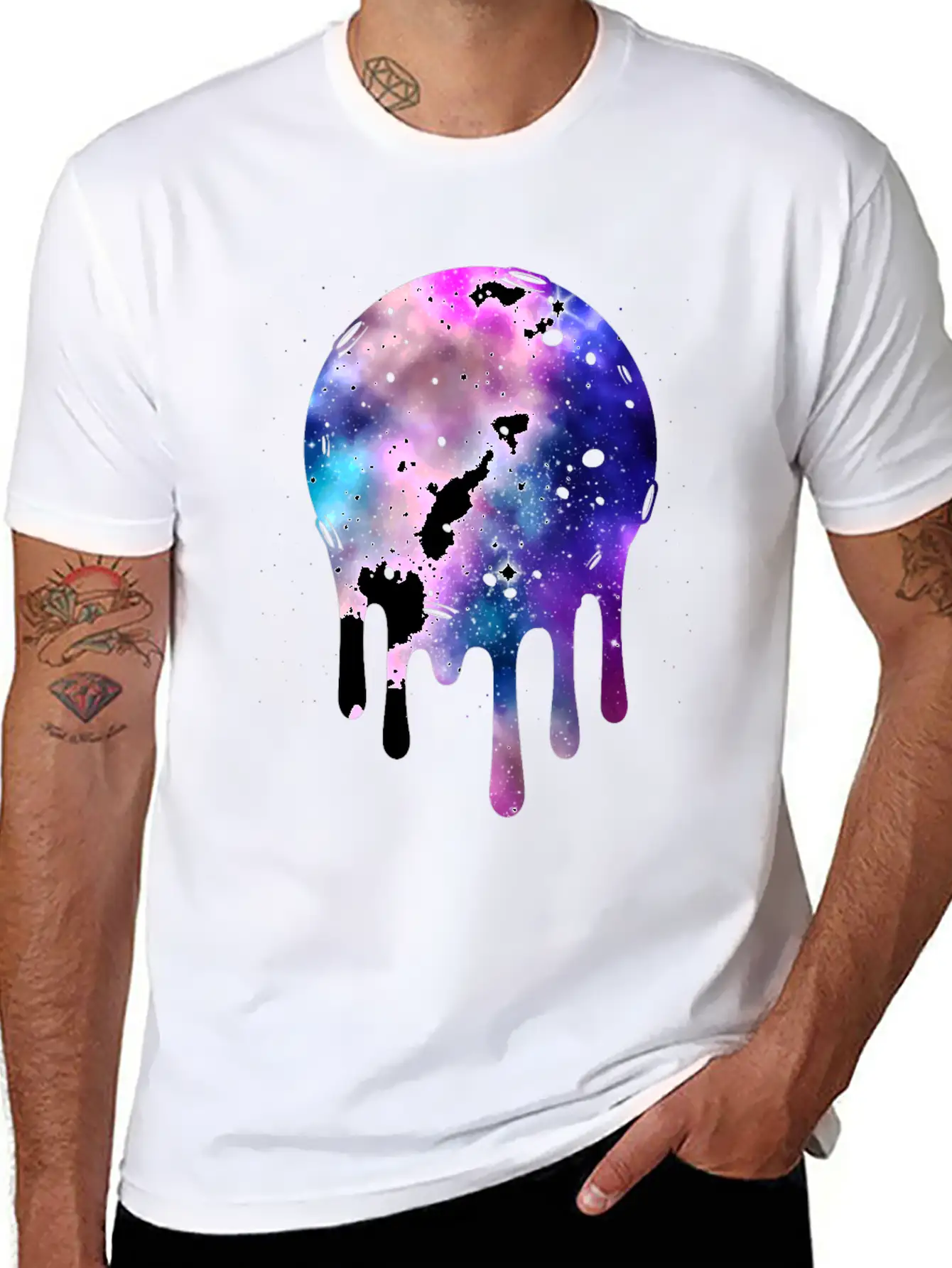 Galaxy Pastel Goth Moon Kawaii Space Basic Graphic T-Shirt – Daily Comfort In Soft Cotton