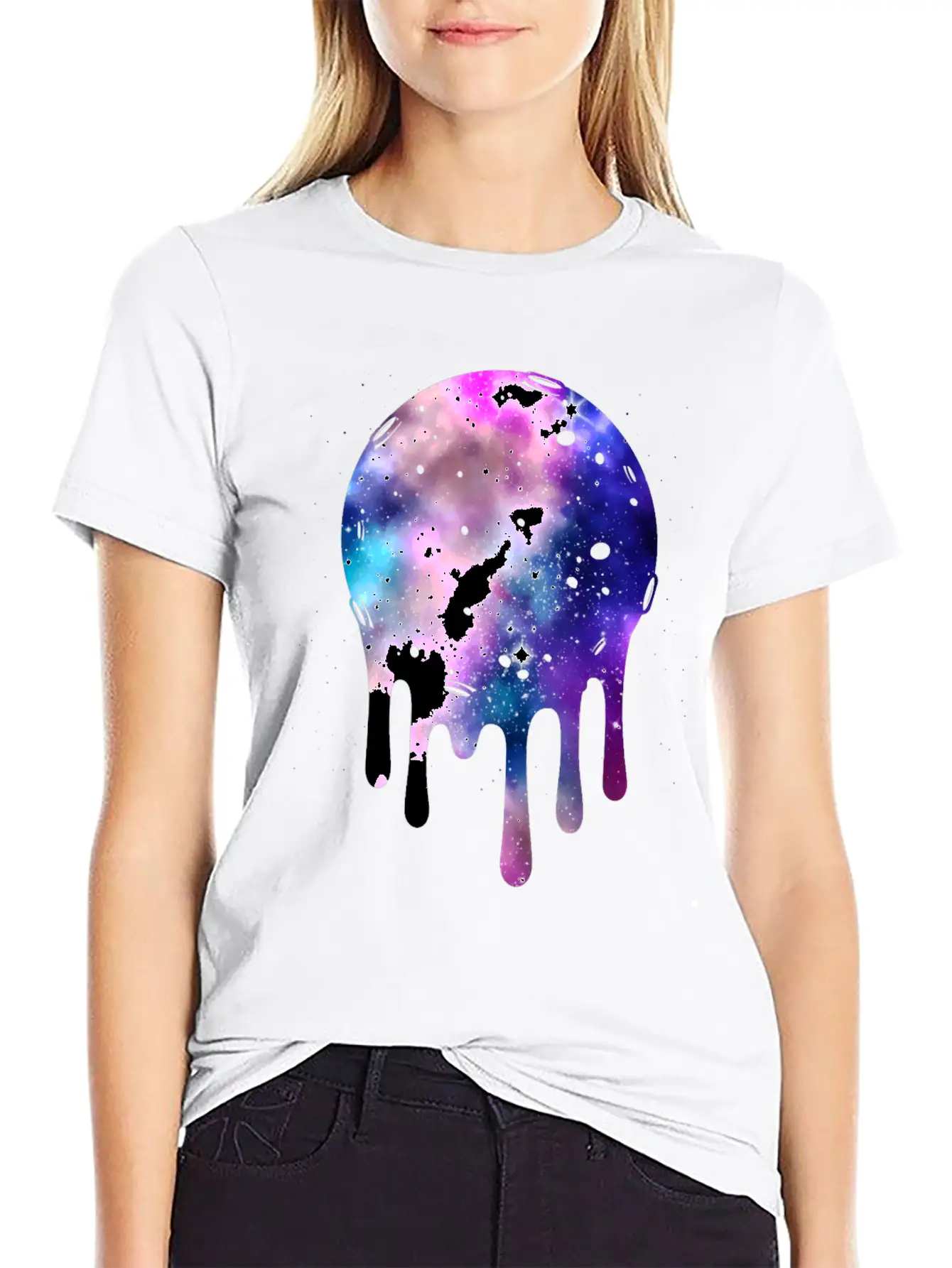 Galaxy Pastel Goth Moon Kawaii Space Basic Graphic T-Shirt – Daily Comfort In Soft Cotton