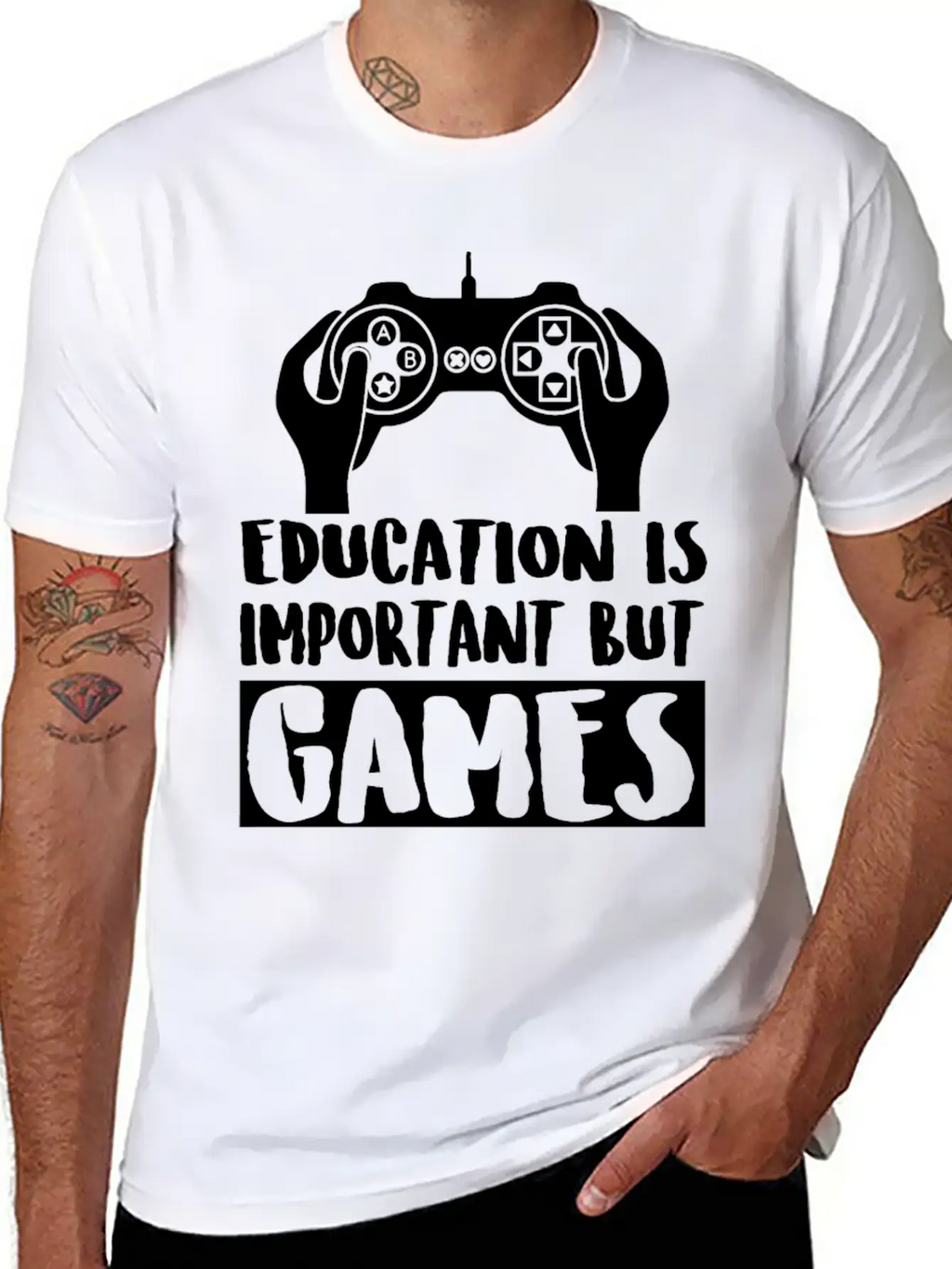Game - Education Is Important But Games Is Impor Classic Cotton Tee – Unisex Comfort For Any Season