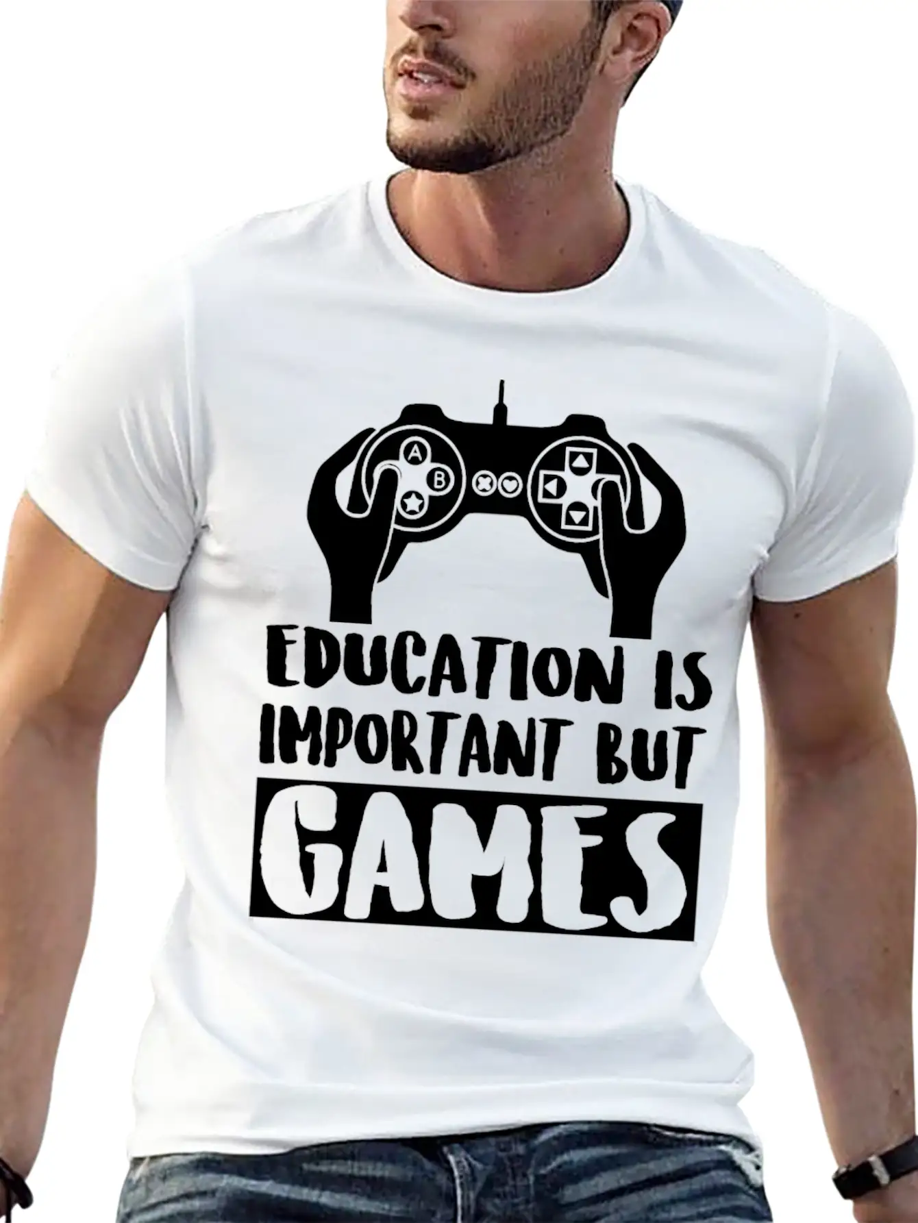 Game - Education Is Important But Games Is Impor Classic Cotton Tee – Unisex Comfort For Any Season
