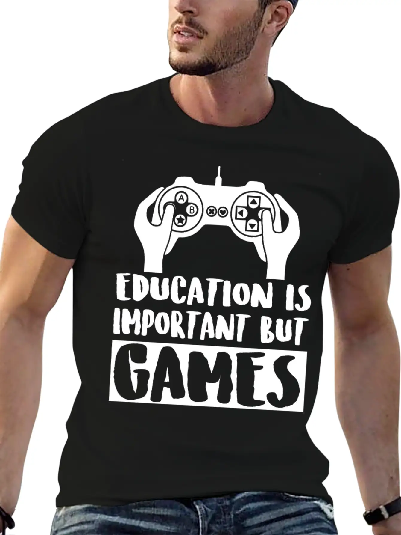 Game - Education Is Important But Games Is Impor Classic Cotton Tee – Unisex Comfort For Any Season