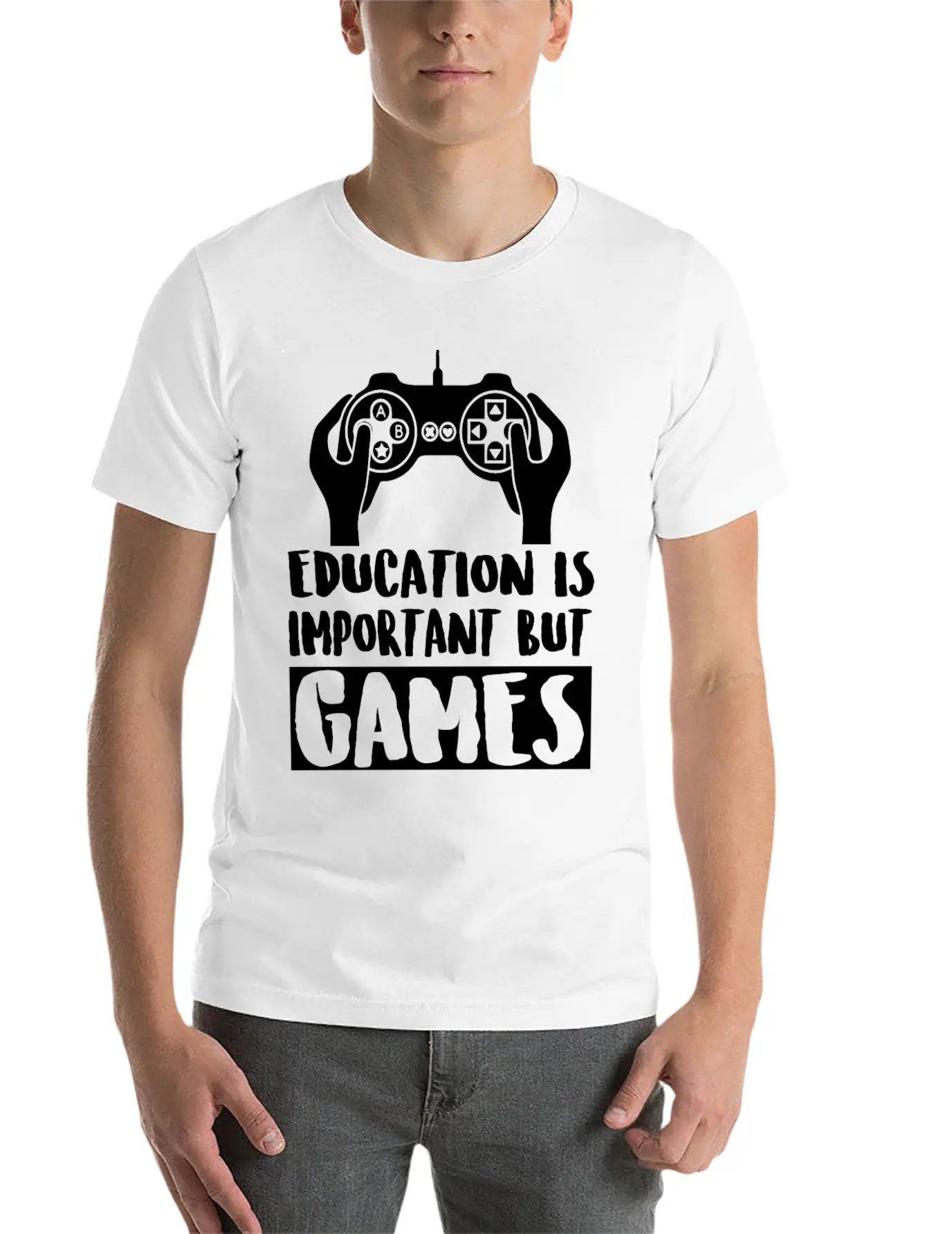 Game - Education Is Important But Games Is Impor Classic Cotton Tee – Unisex Comfort For Any Season