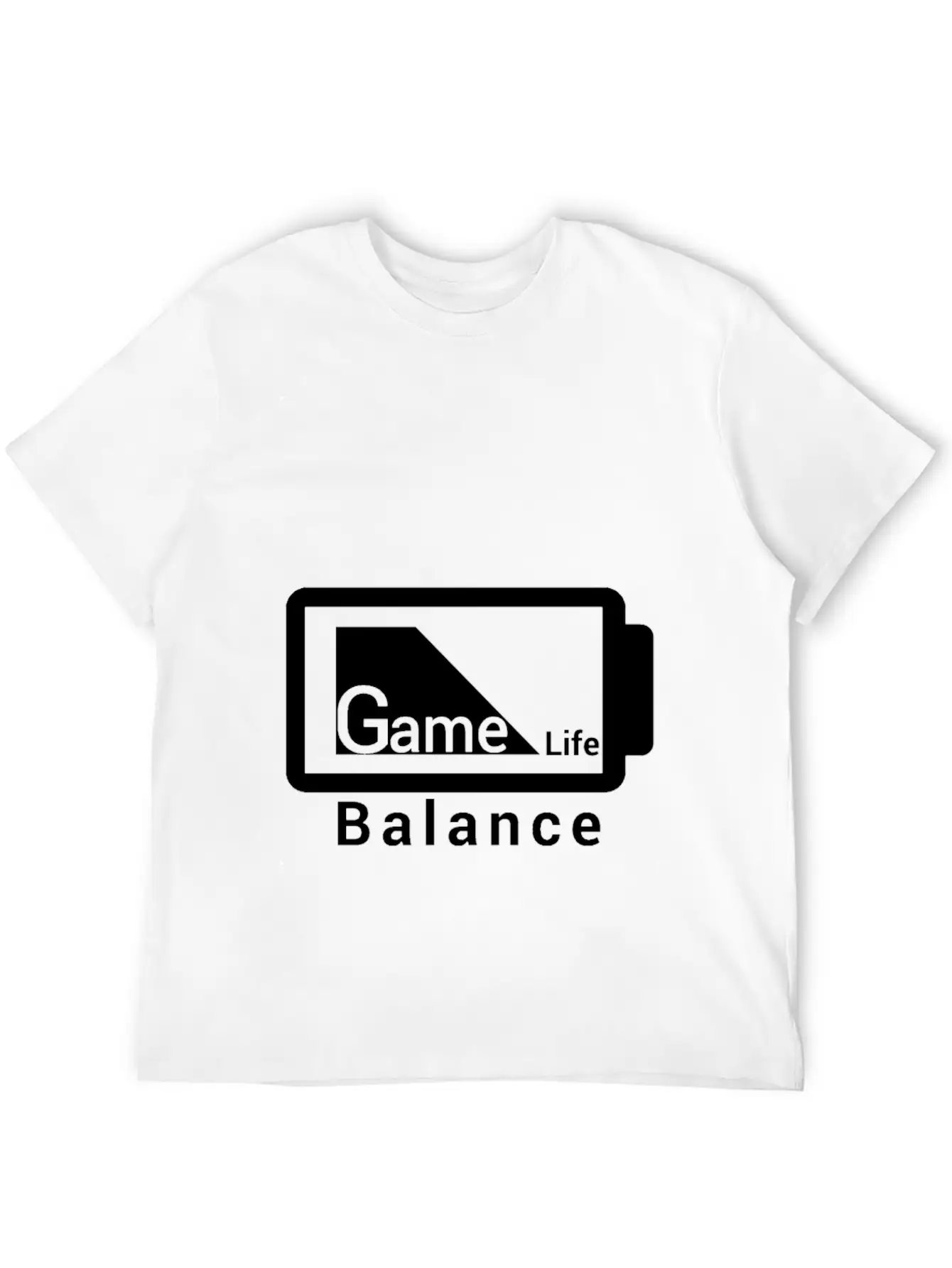 Game Life Balance Battery Design Outside Stylish Everyday T-Shirt – Unisex Basic Cotton Tee
