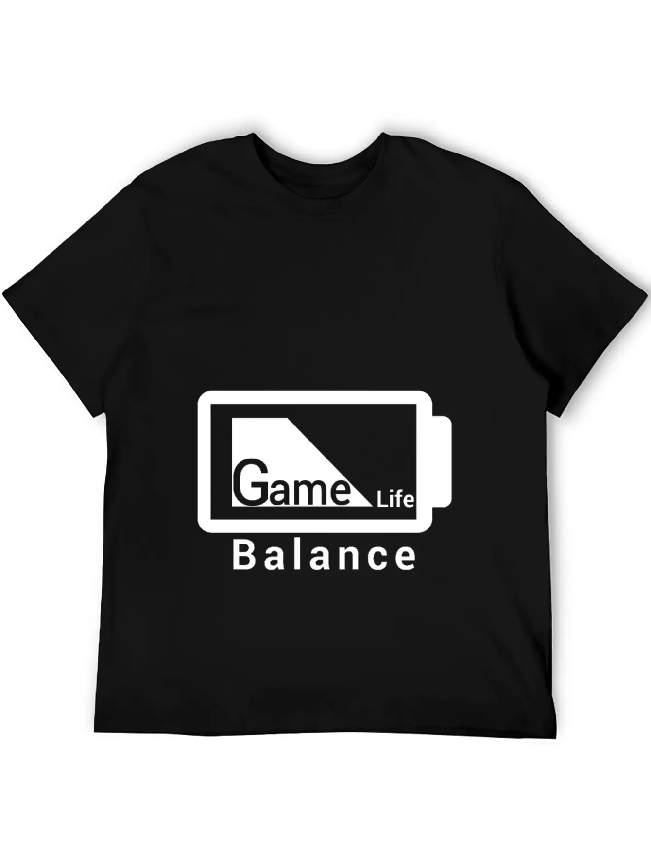 Game Life Balance Battery Design Outside Stylish Everyday T-Shirt – Unisex Basic Cotton Tee
