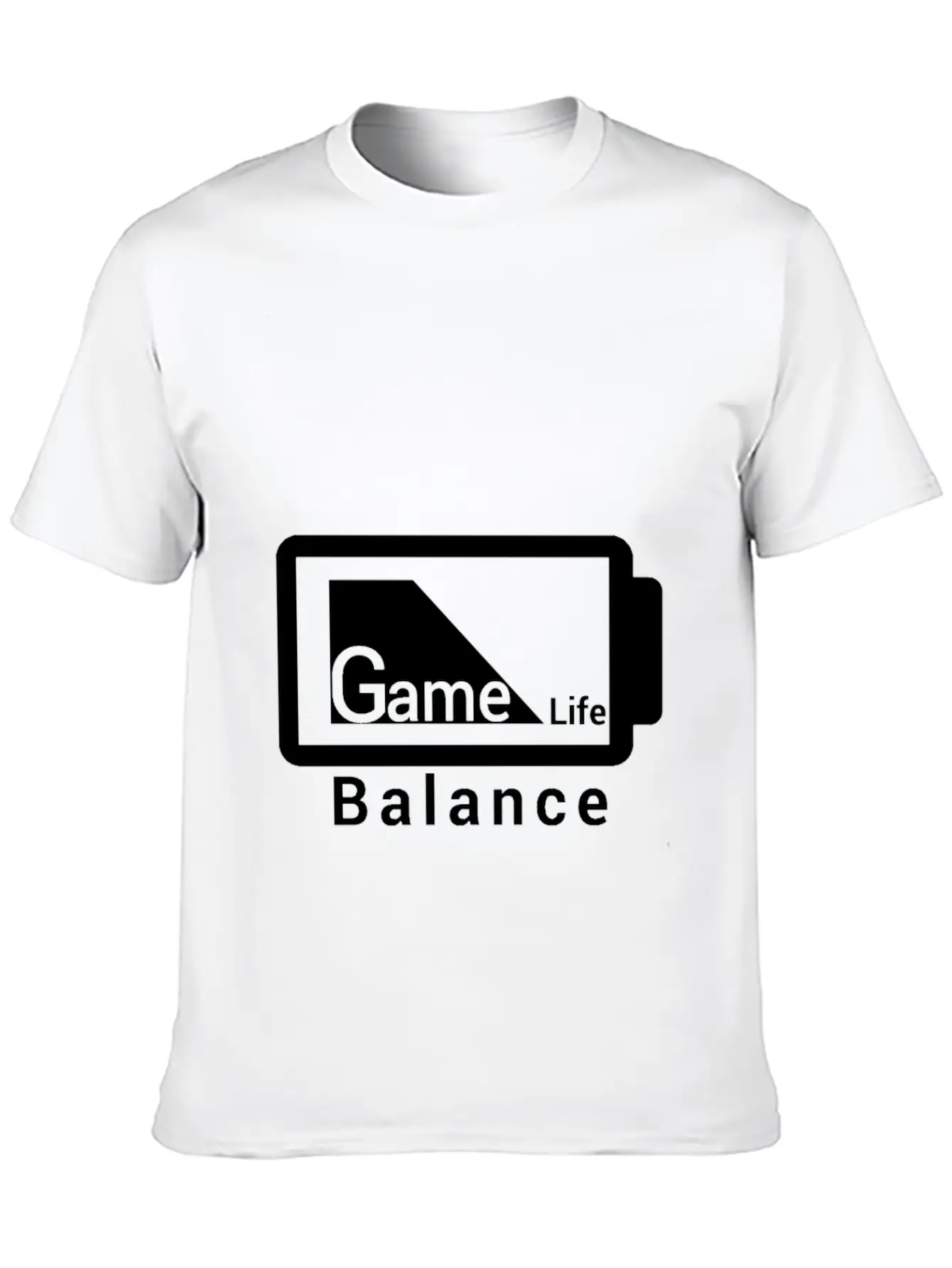 Game Life Balance Battery Design Outside Stylish Everyday T-Shirt – Unisex Basic Cotton Tee