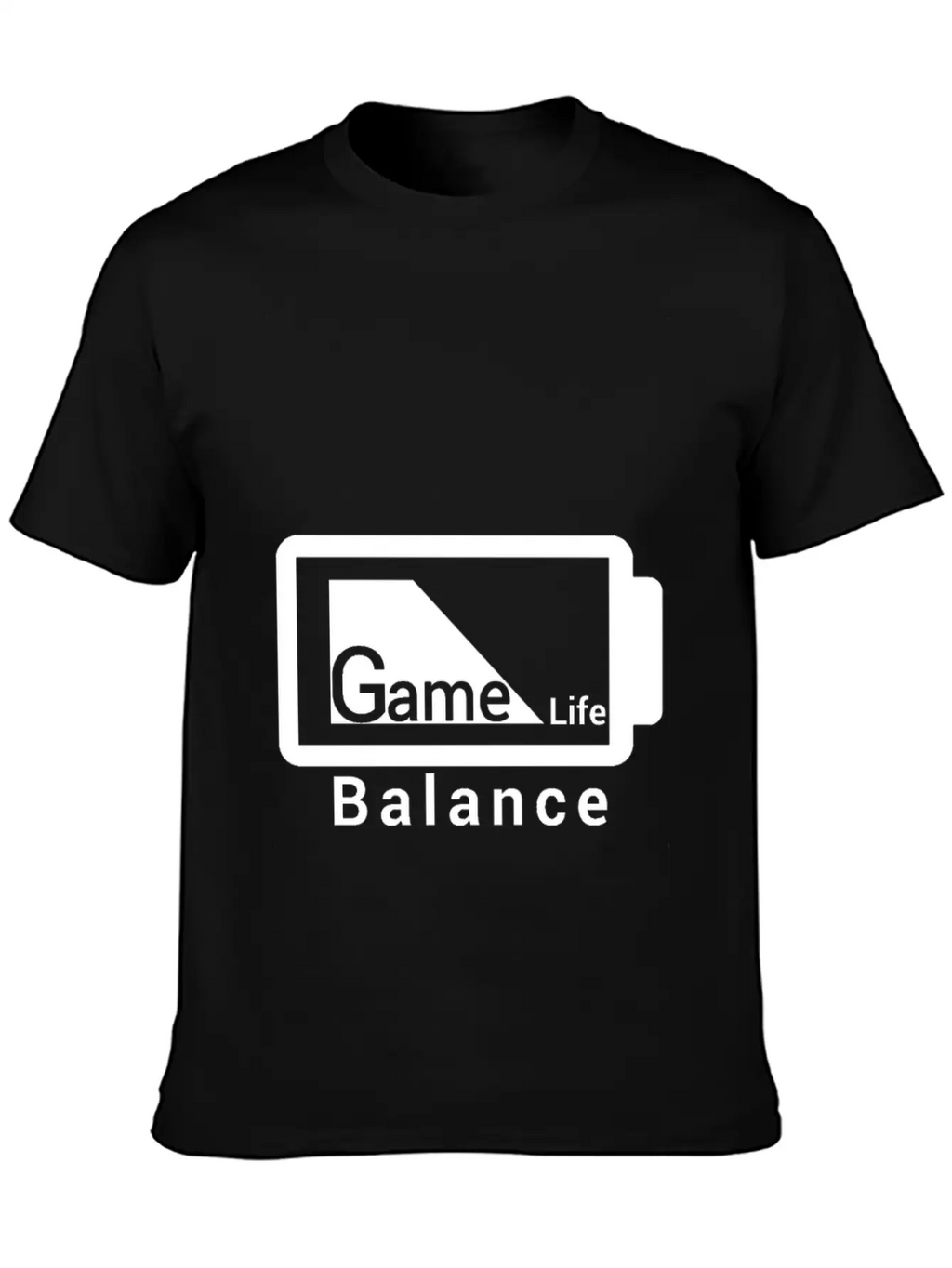 Game Life Balance Battery Design Outside Stylish Everyday T-Shirt – Unisex Basic Cotton Tee