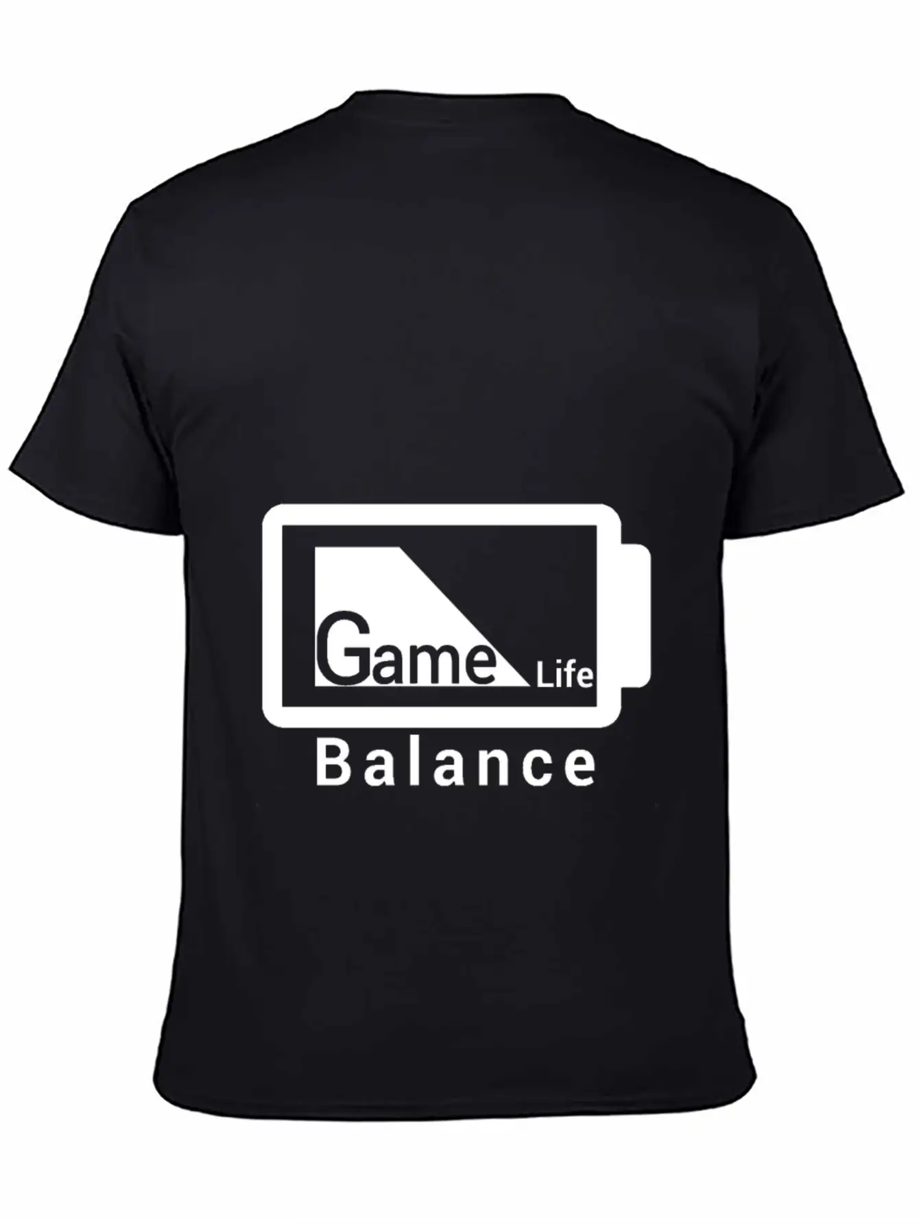 Game Life Balance Battery Design Outside Stylish Everyday T-Shirt – Unisex Basic Cotton Tee