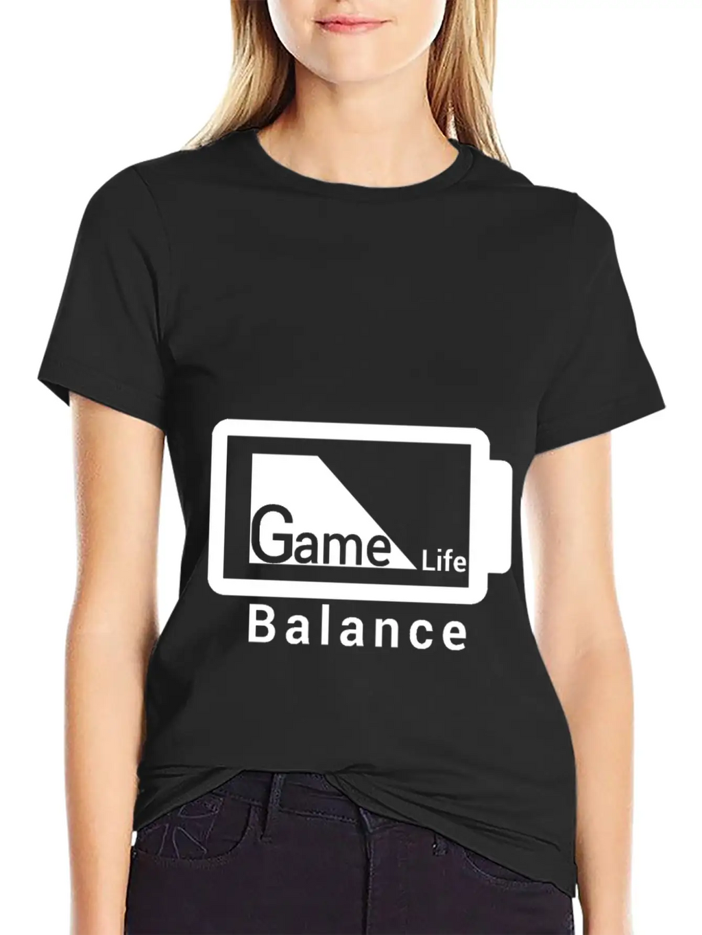 Game Life Balance Battery Design Outside Stylish Everyday T-Shirt – Unisex Basic Cotton Tee