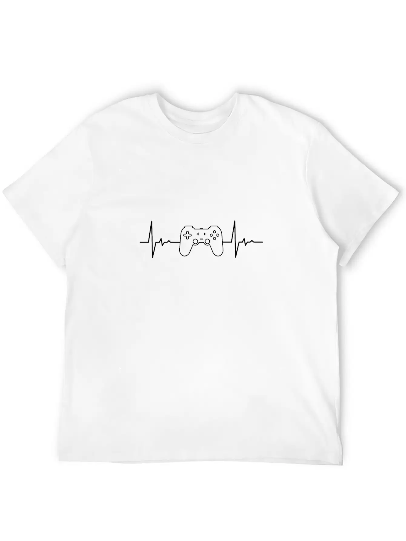 Gaming Controller Heartbeat Pulse Line Gamer Games Stylish Everyday T-Shirt – Unisex Basic Cotton Tee
