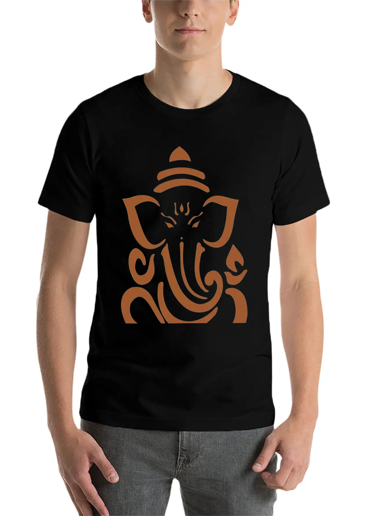 Ganesh Brown Basic Graphic T-Shirt – Daily Comfort In Soft Cotton