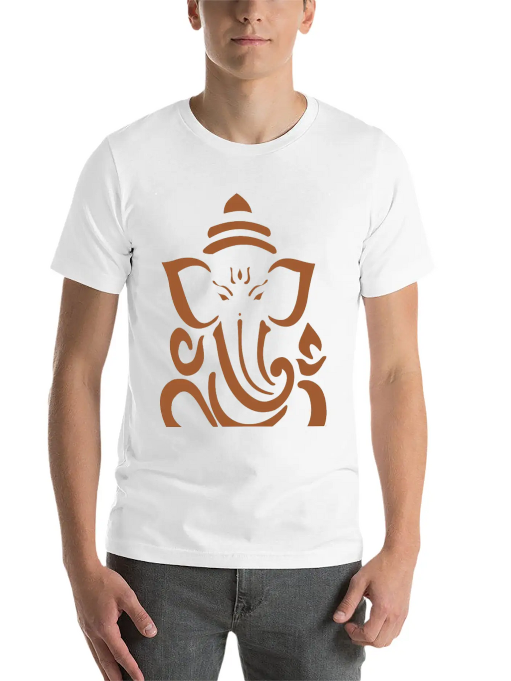 Ganesh Brown Basic Graphic T-Shirt – Daily Comfort In Soft Cotton