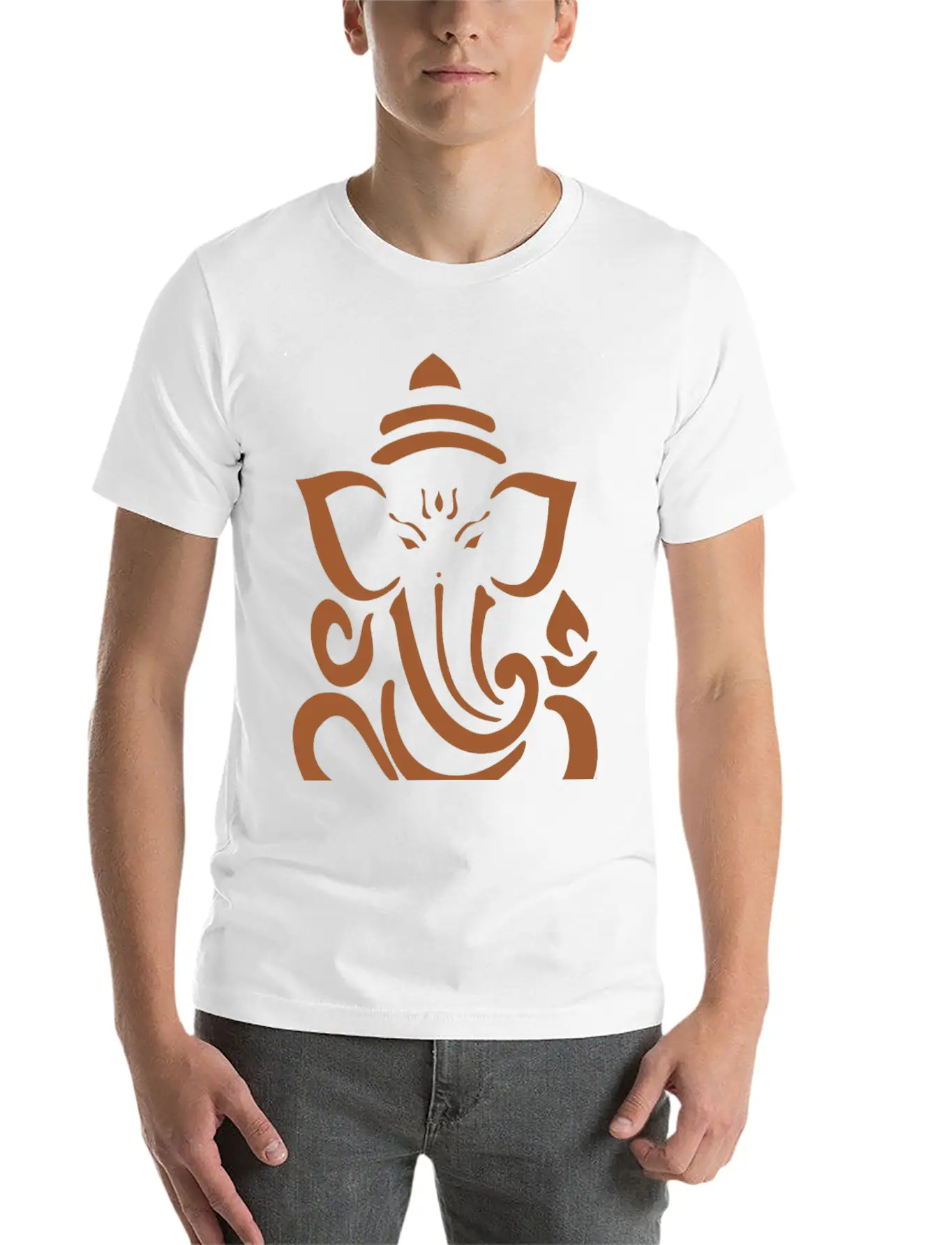 Ganesh Brown Basic Graphic T-Shirt – Daily Comfort In Soft Cotton