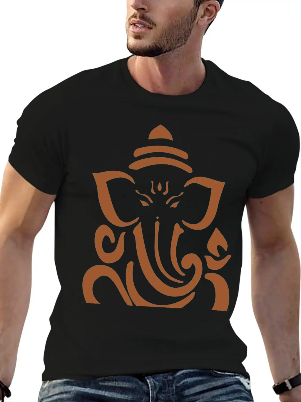 Ganesh Brown Basic Graphic T-Shirt – Daily Comfort In Soft Cotton