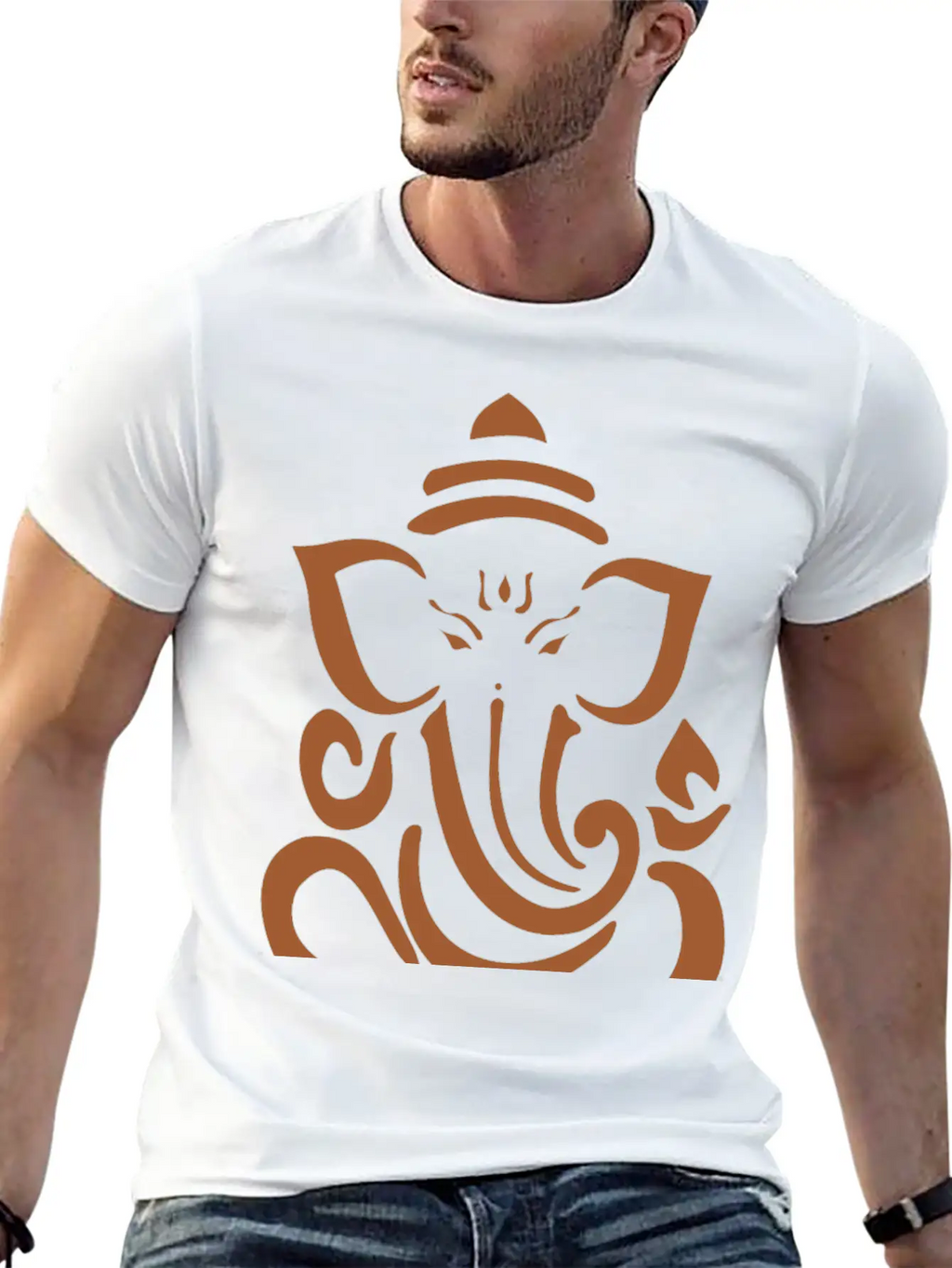 Ganesh Brown Basic Graphic T-Shirt – Daily Comfort In Soft Cotton