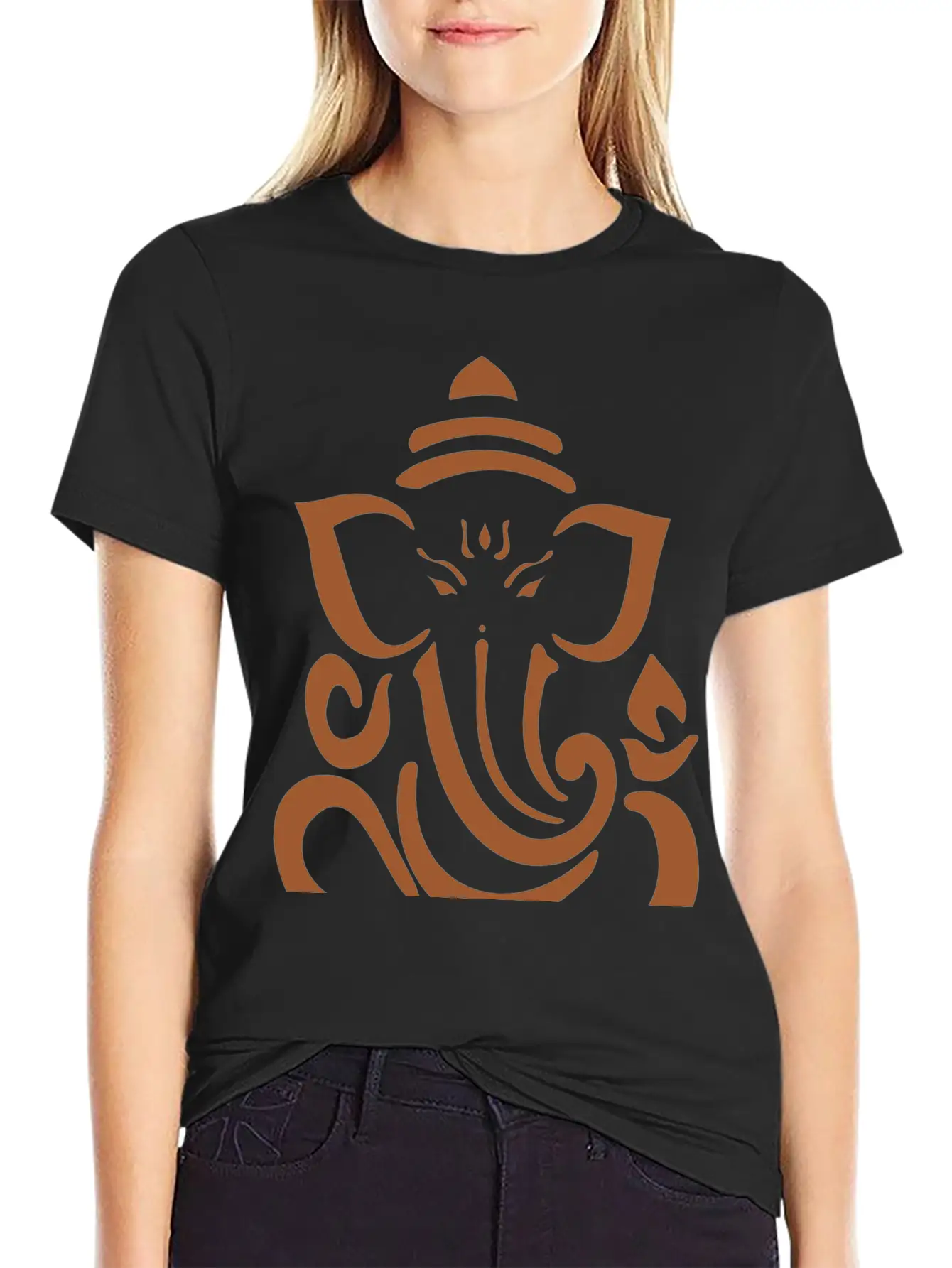 Ganesh Brown Basic Graphic T-Shirt – Daily Comfort In Soft Cotton