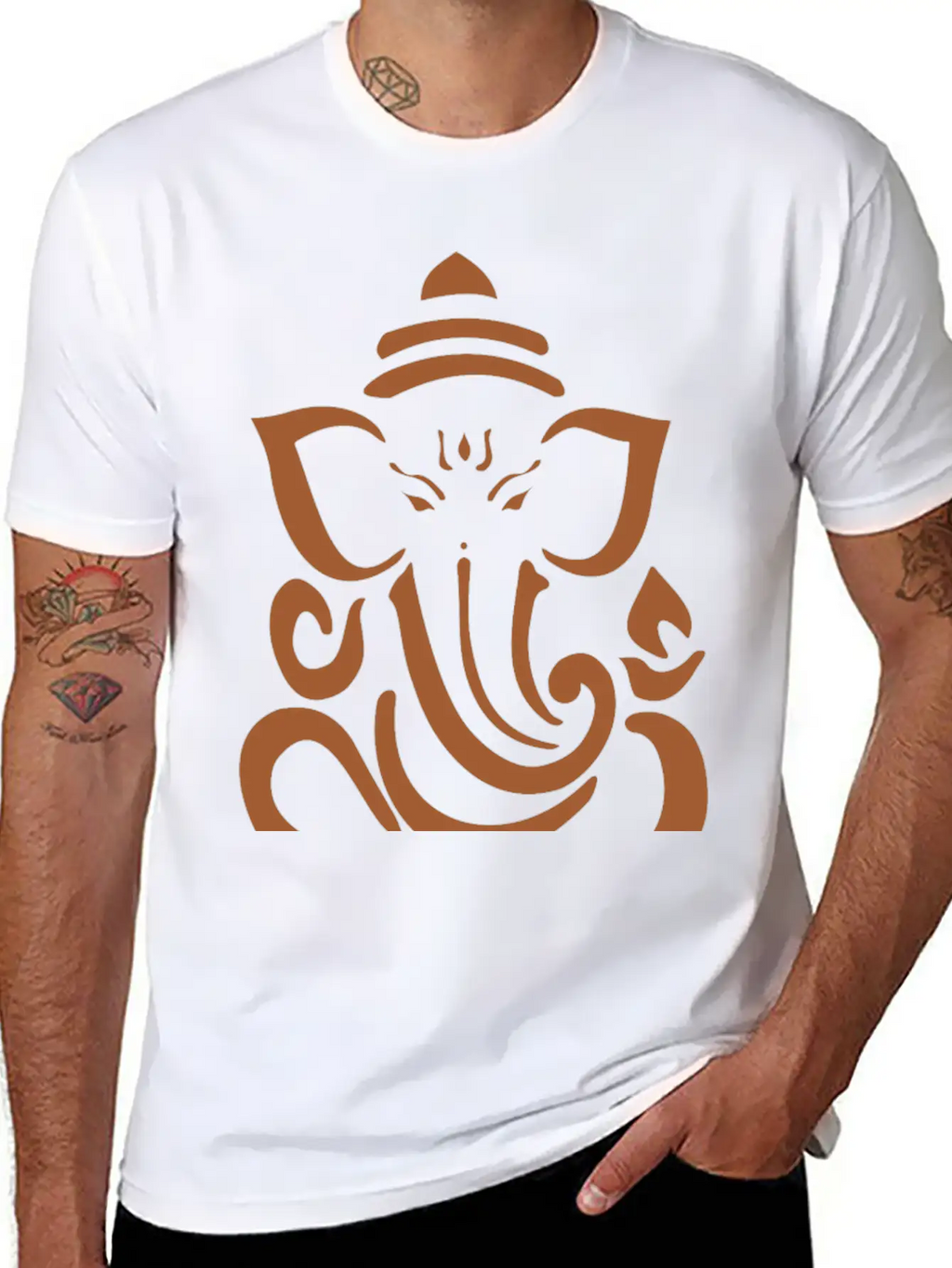 Ganesh Brown Basic Graphic T-Shirt – Daily Comfort In Soft Cotton