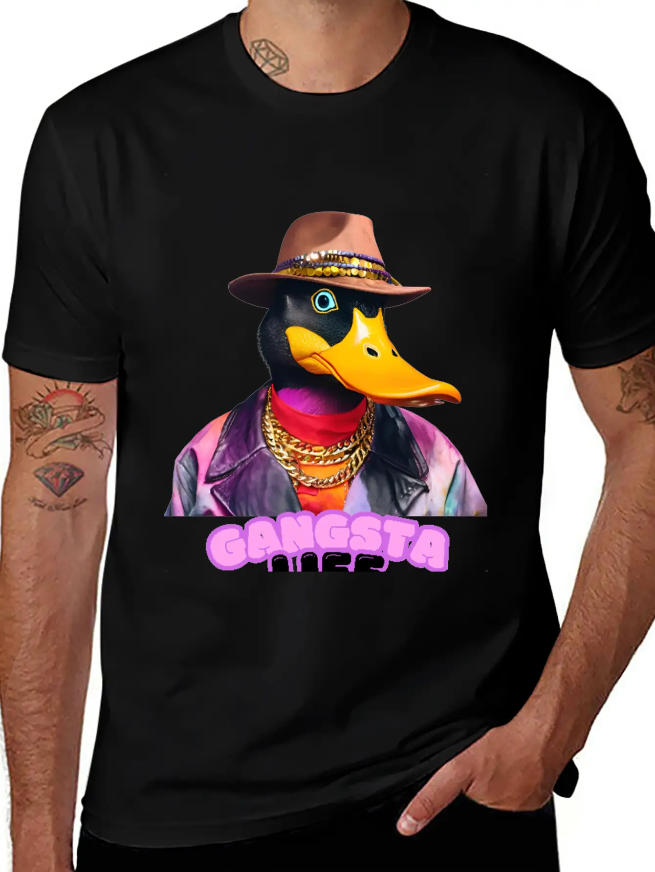 Gangsta Life Duck Breathable Soft Cotton T-Shirt – Timeless Casual Look