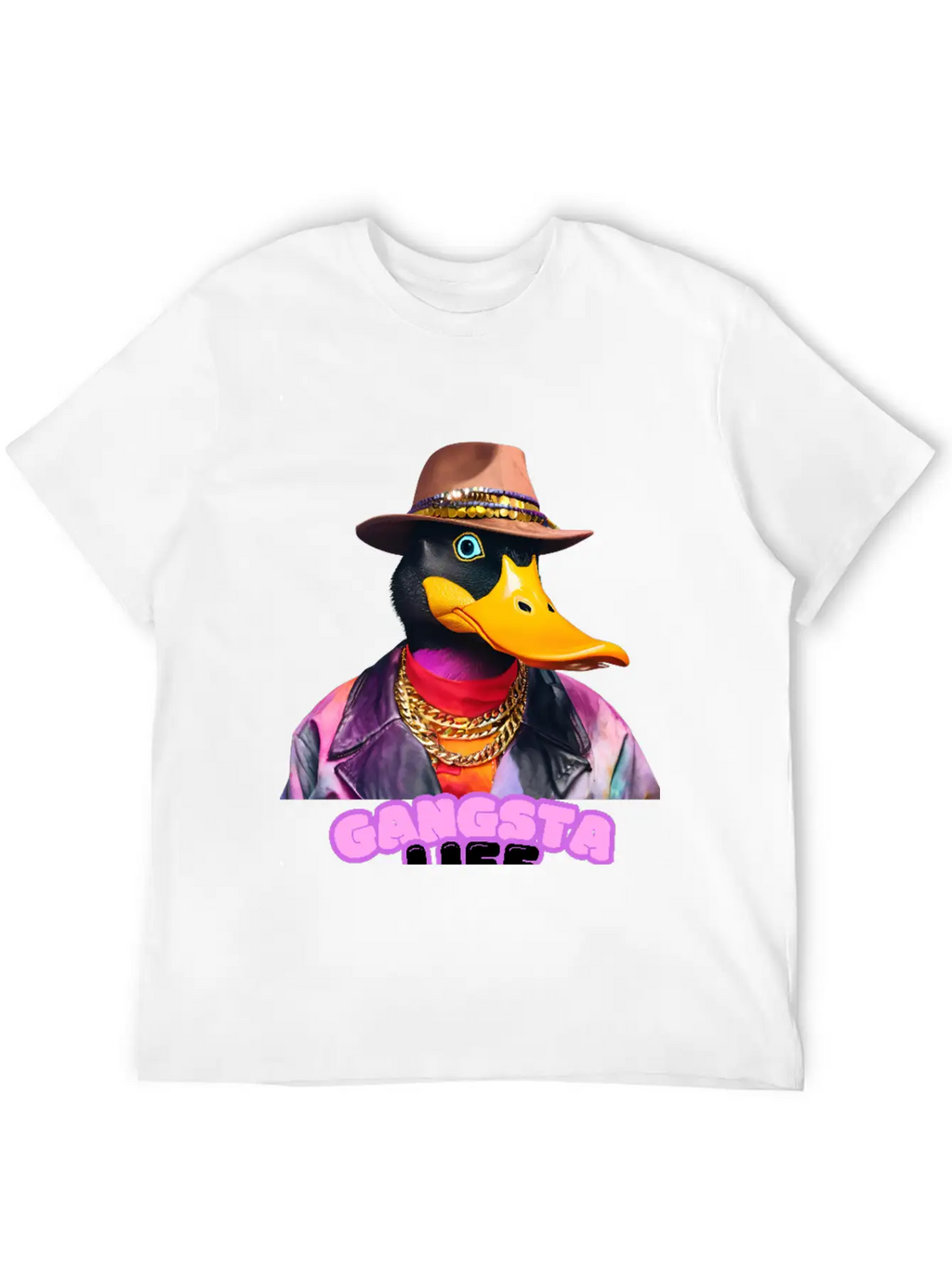 Gangsta Life Duck Breathable Soft Cotton T-Shirt – Timeless Casual Look