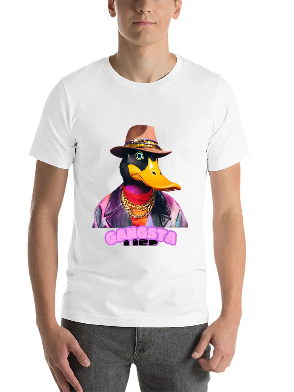 Gangsta Life Duck Breathable Soft Cotton T-Shirt – Timeless Casual Look