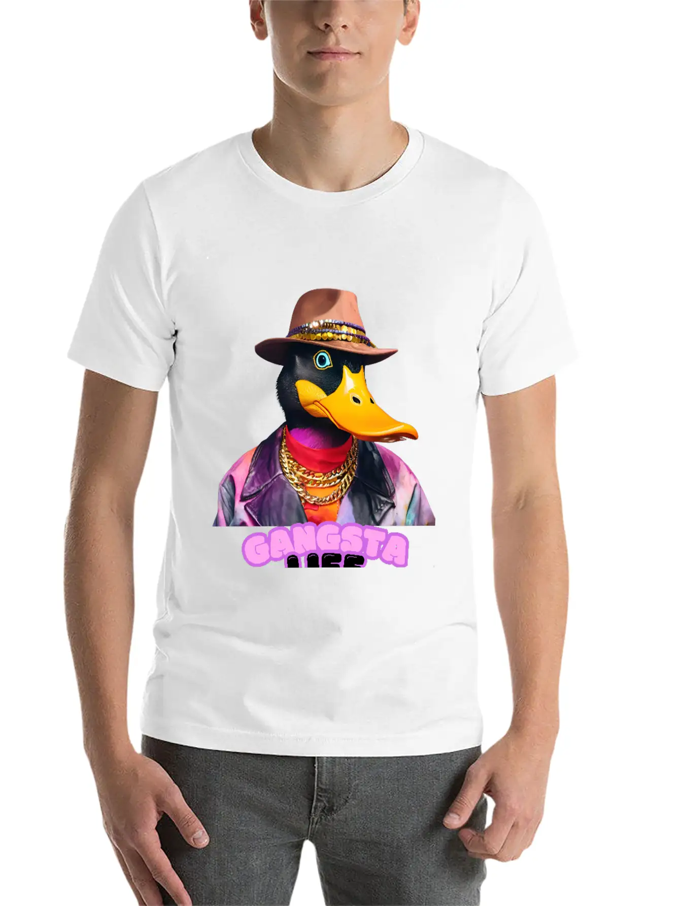 Gangsta Life Duck Breathable Soft Cotton T-Shirt – Timeless Casual Look