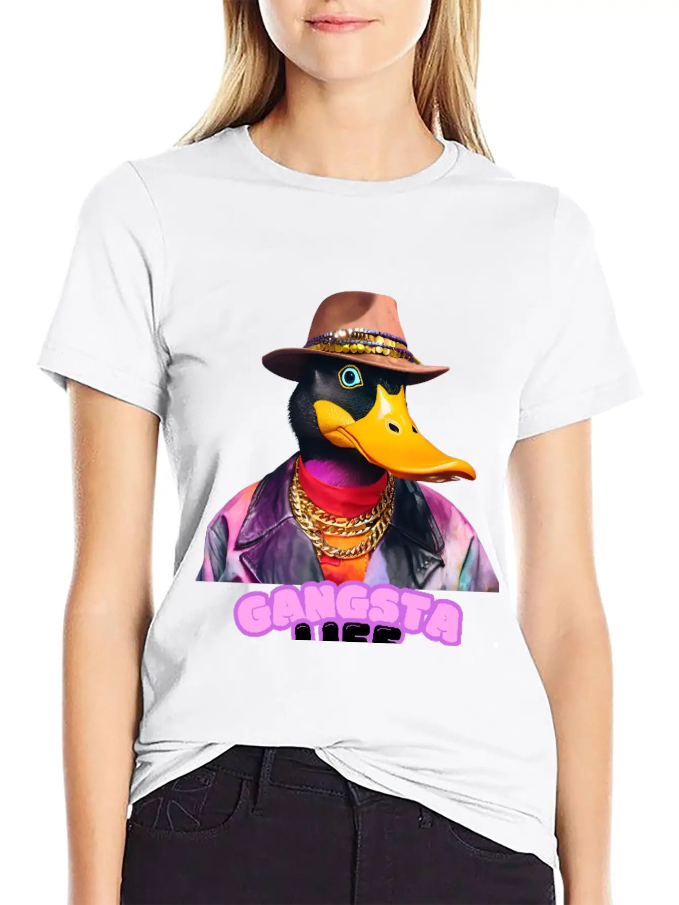Gangsta Life Duck Breathable Soft Cotton T-Shirt – Timeless Casual Look