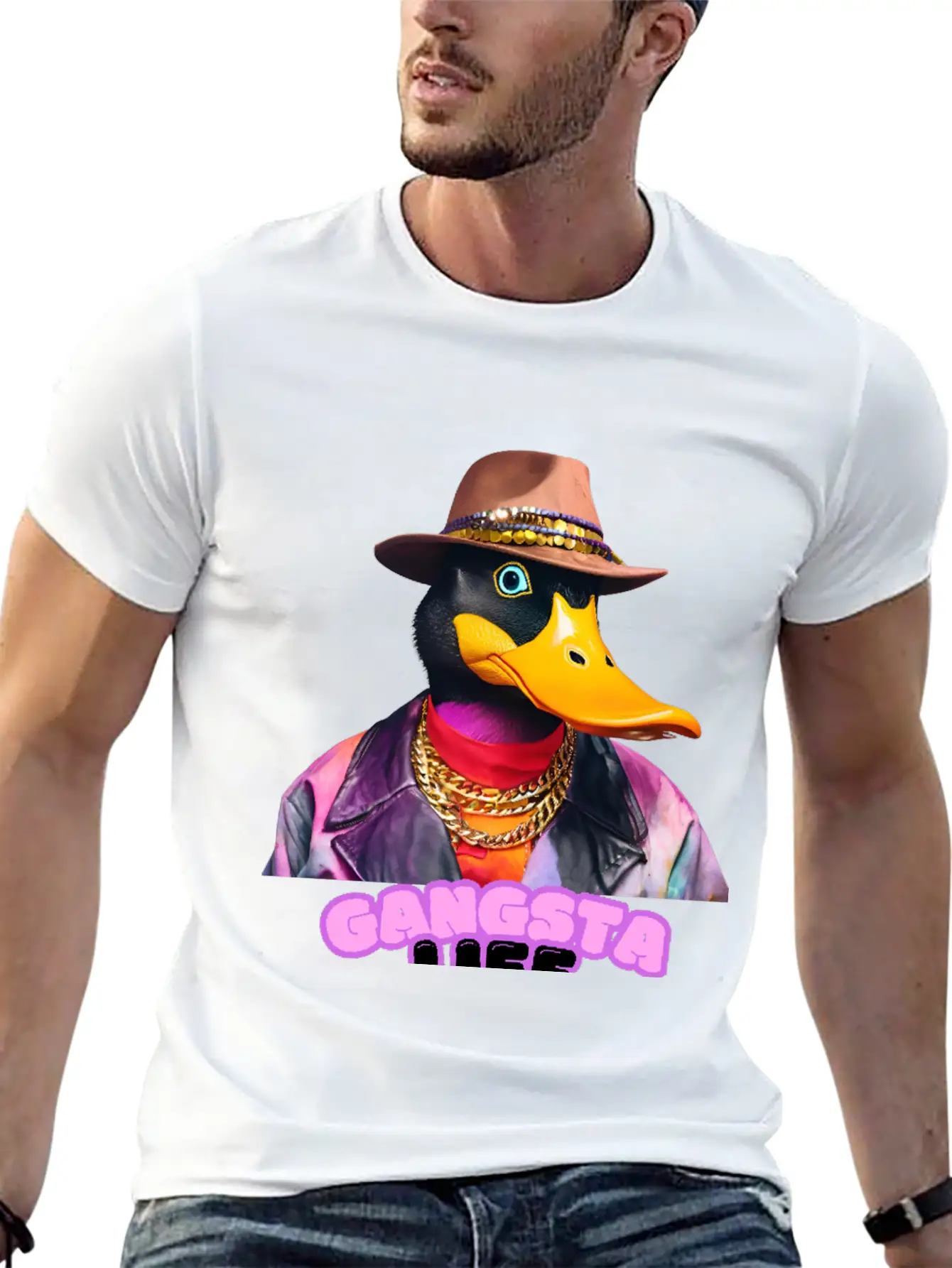 Gangsta Life Duck Breathable Soft Cotton T-Shirt – Timeless Casual Look