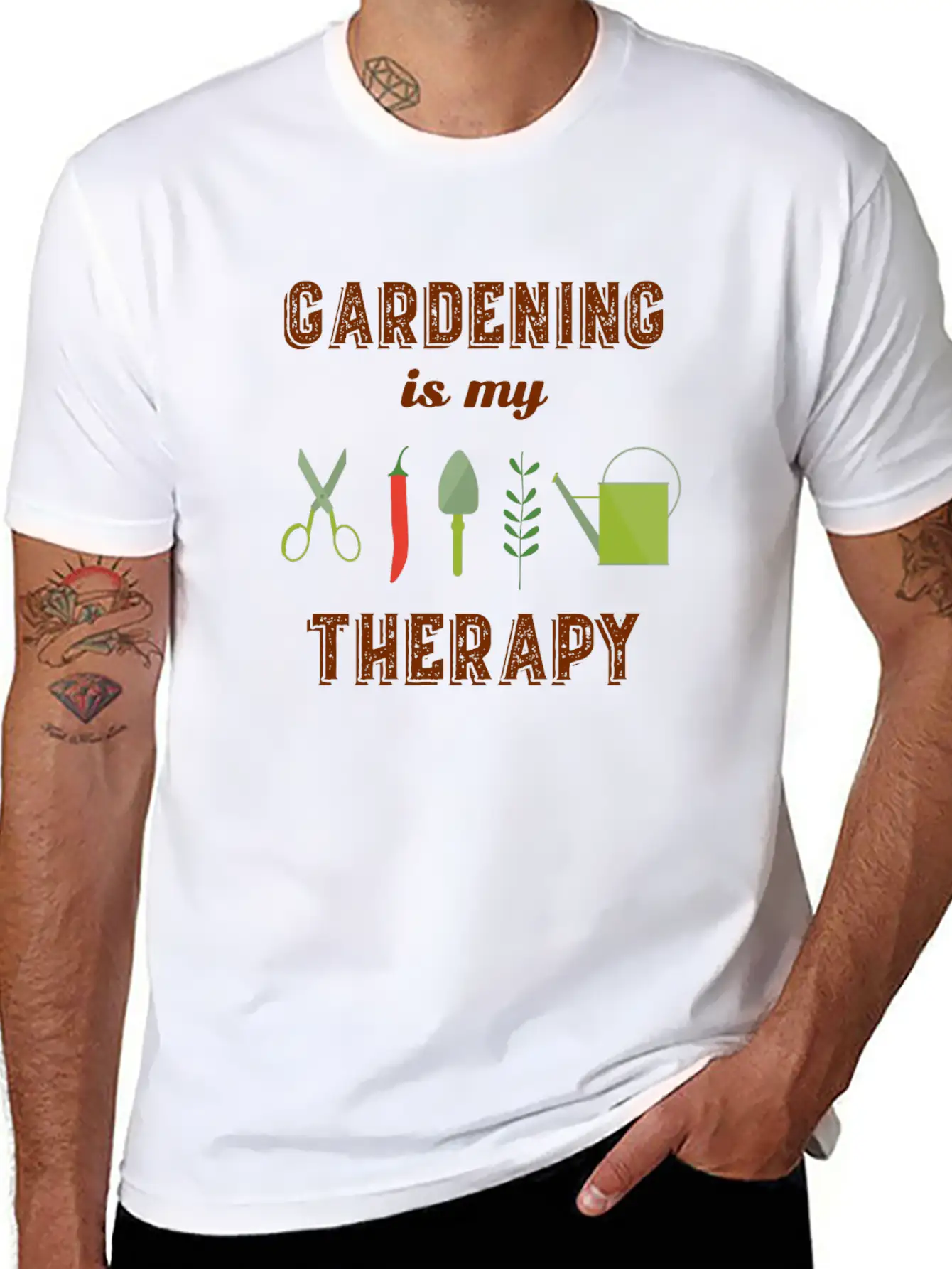 Gardening Is My Therapy Garden Gardening Organic Timeless Short Sleeve Tee – Comfy And Minimalist Design
