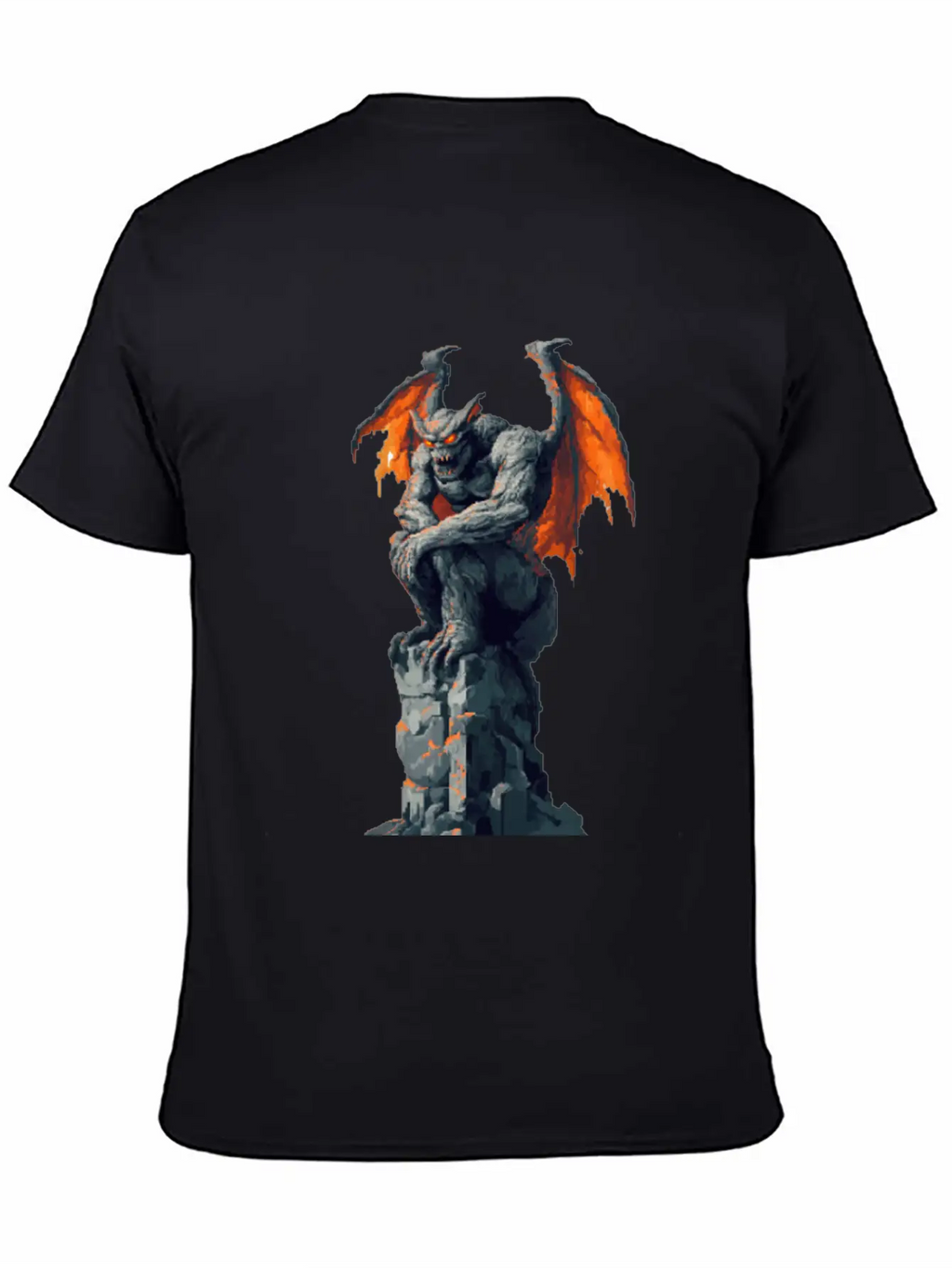Gargoyle Pixel Art Basic Graphic T-Shirt – Daily Comfort In Soft Cotton