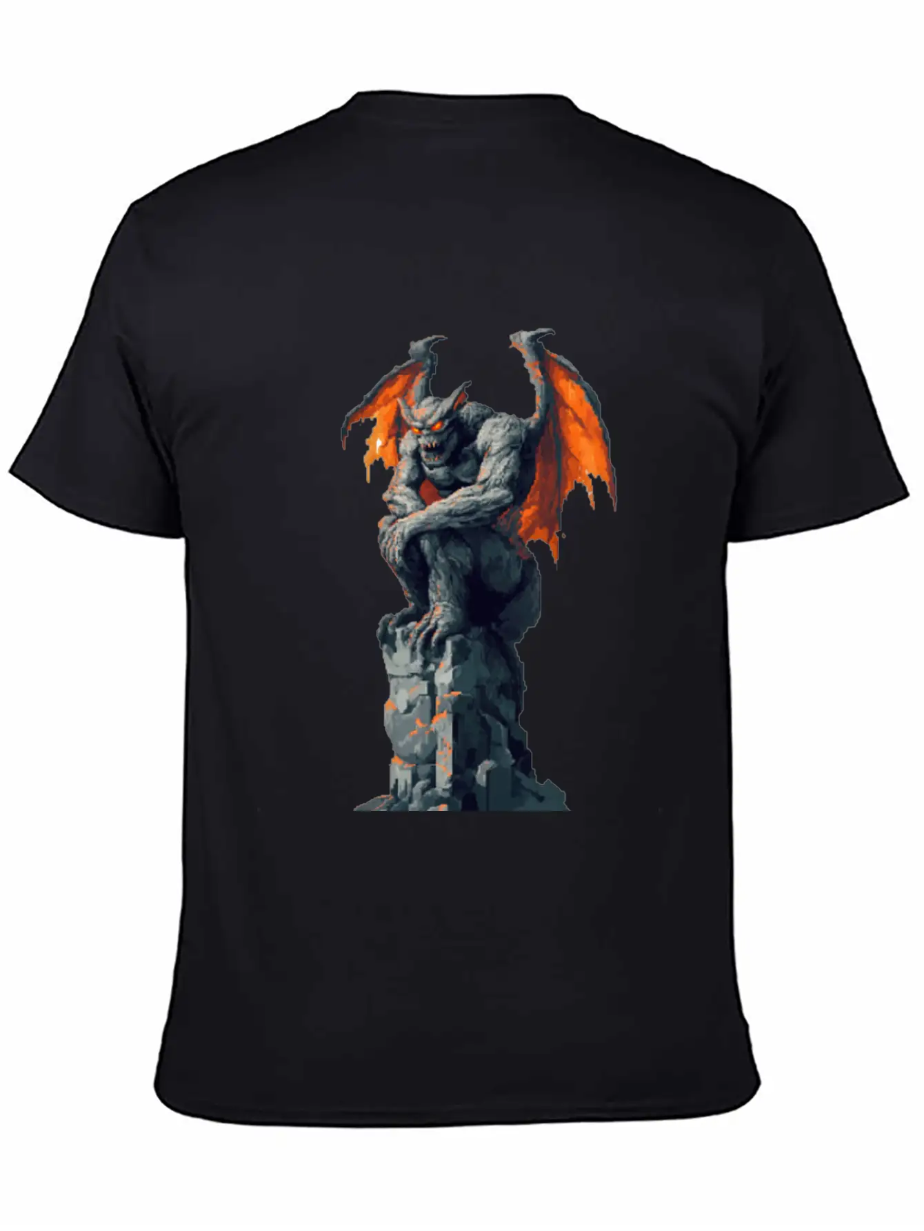 Gargoyle Pixel Art Basic Graphic T-Shirt – Daily Comfort In Soft Cotton