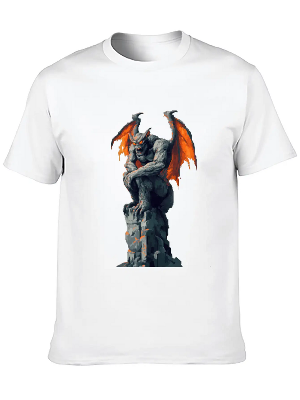 Gargoyle Pixel Art Basic Graphic T-Shirt – Daily Comfort In Soft Cotton