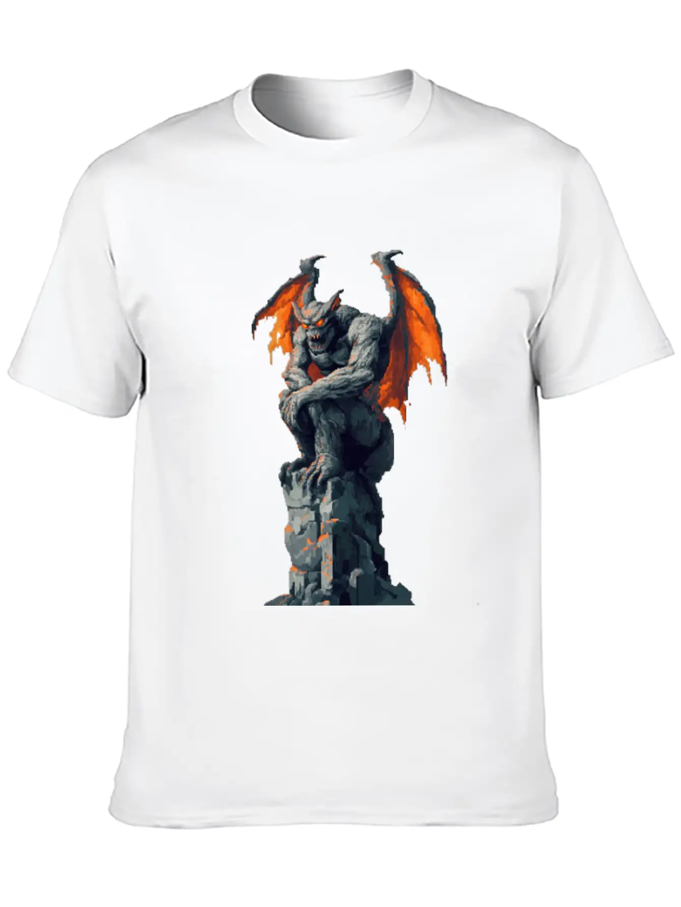 Gargoyle Pixel Art Basic Graphic T-Shirt – Daily Comfort In Soft Cotton