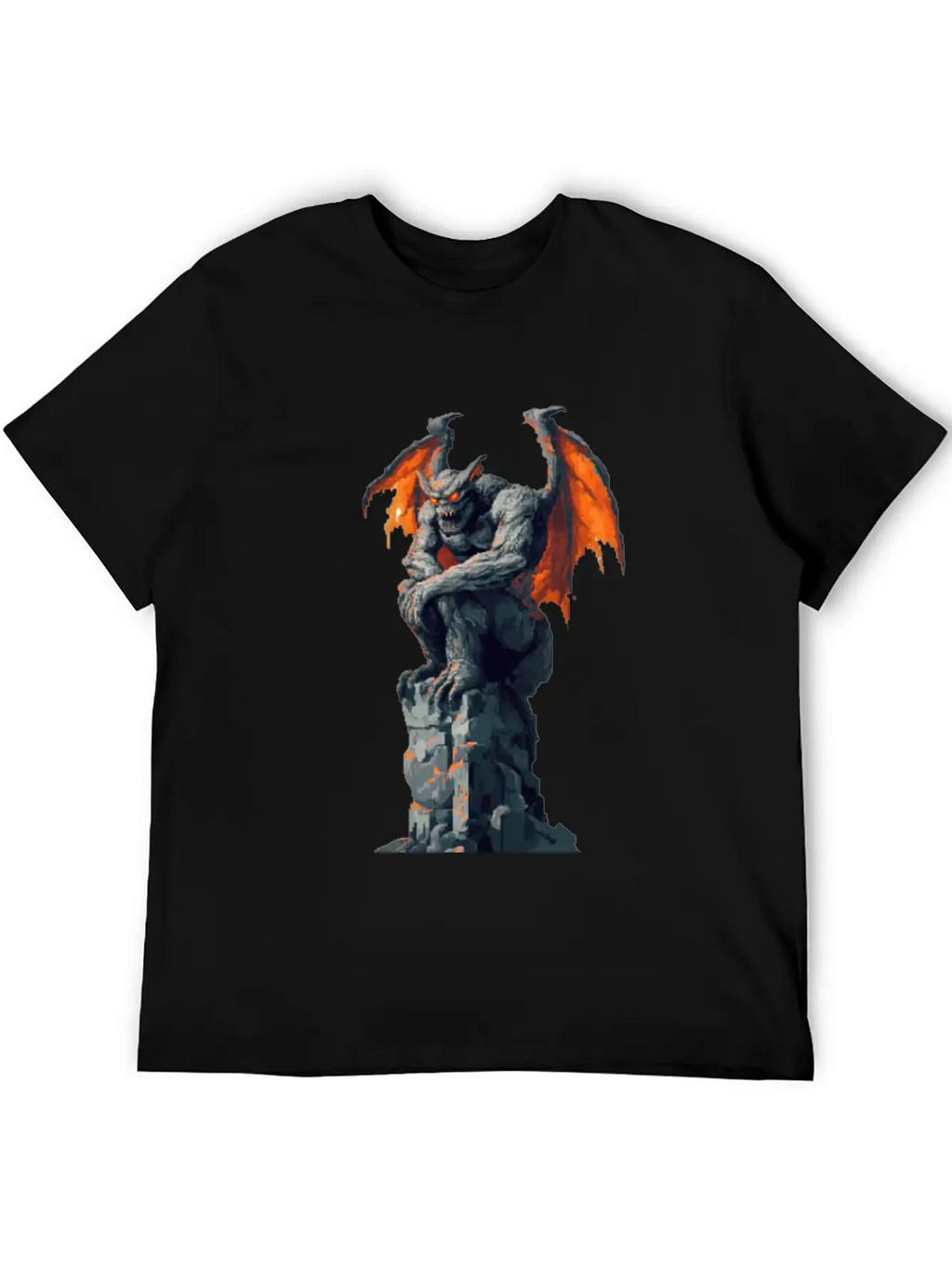 Gargoyle Pixel Art Basic Graphic T-Shirt – Daily Comfort In Soft Cotton