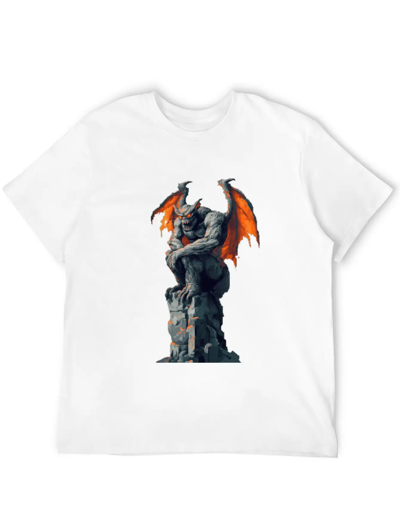 Gargoyle Pixel Art Basic Graphic T-Shirt – Daily Comfort In Soft Cotton