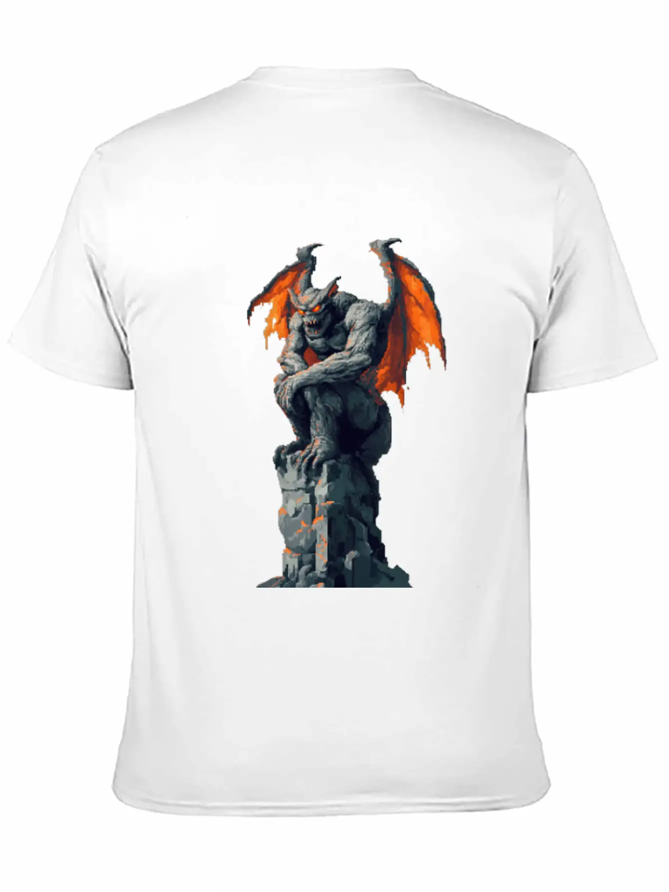 Gargoyle Pixel Art Basic Graphic T-Shirt – Daily Comfort In Soft Cotton