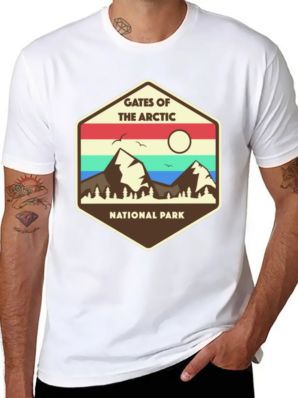 Gates Of The Arctic National Park Retro Relaxed Everyday Tee – Lightweight And Durable Cotton