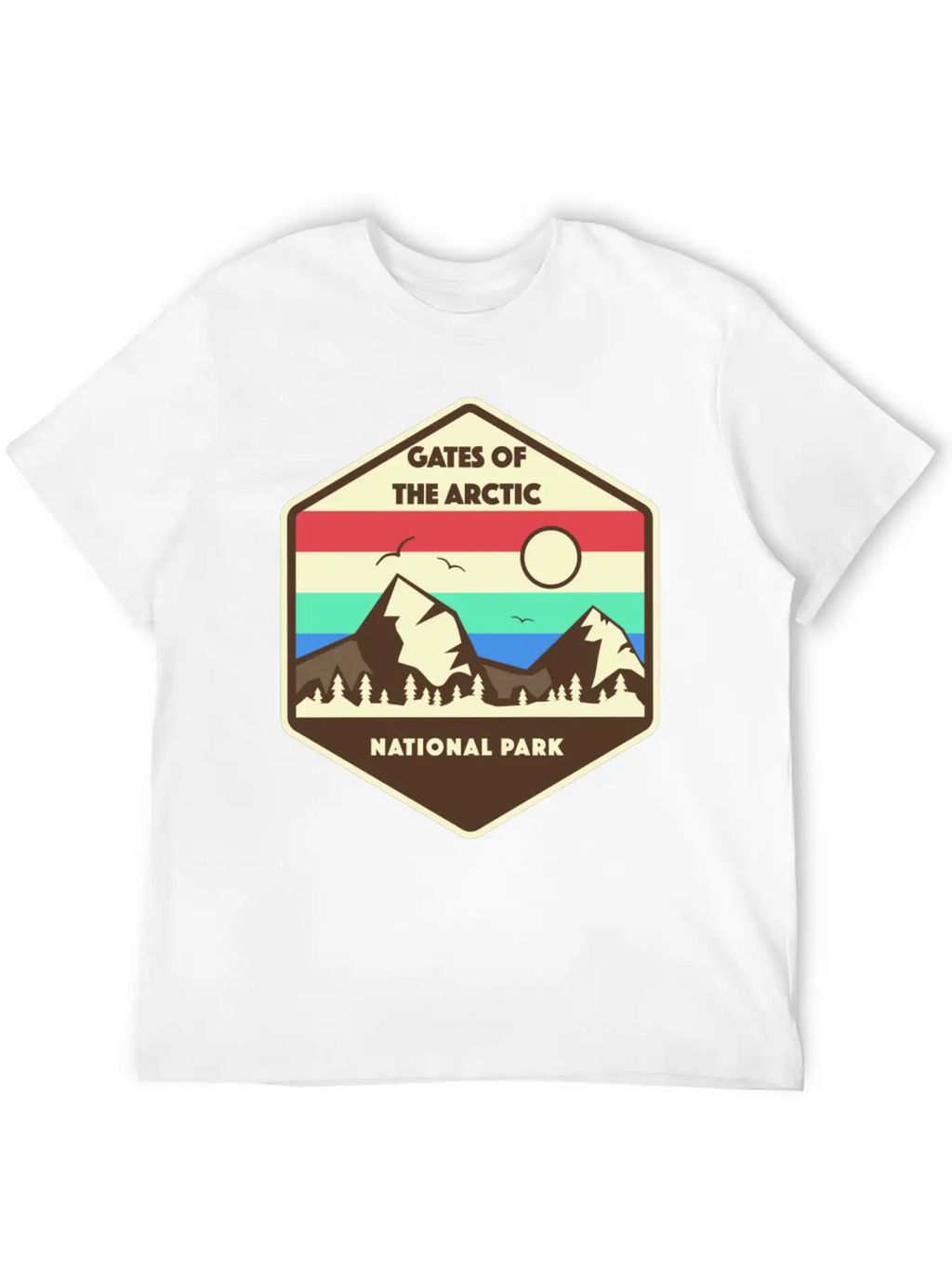 Gates Of The Arctic National Park Retro Relaxed Everyday Tee – Lightweight And Durable Cotton