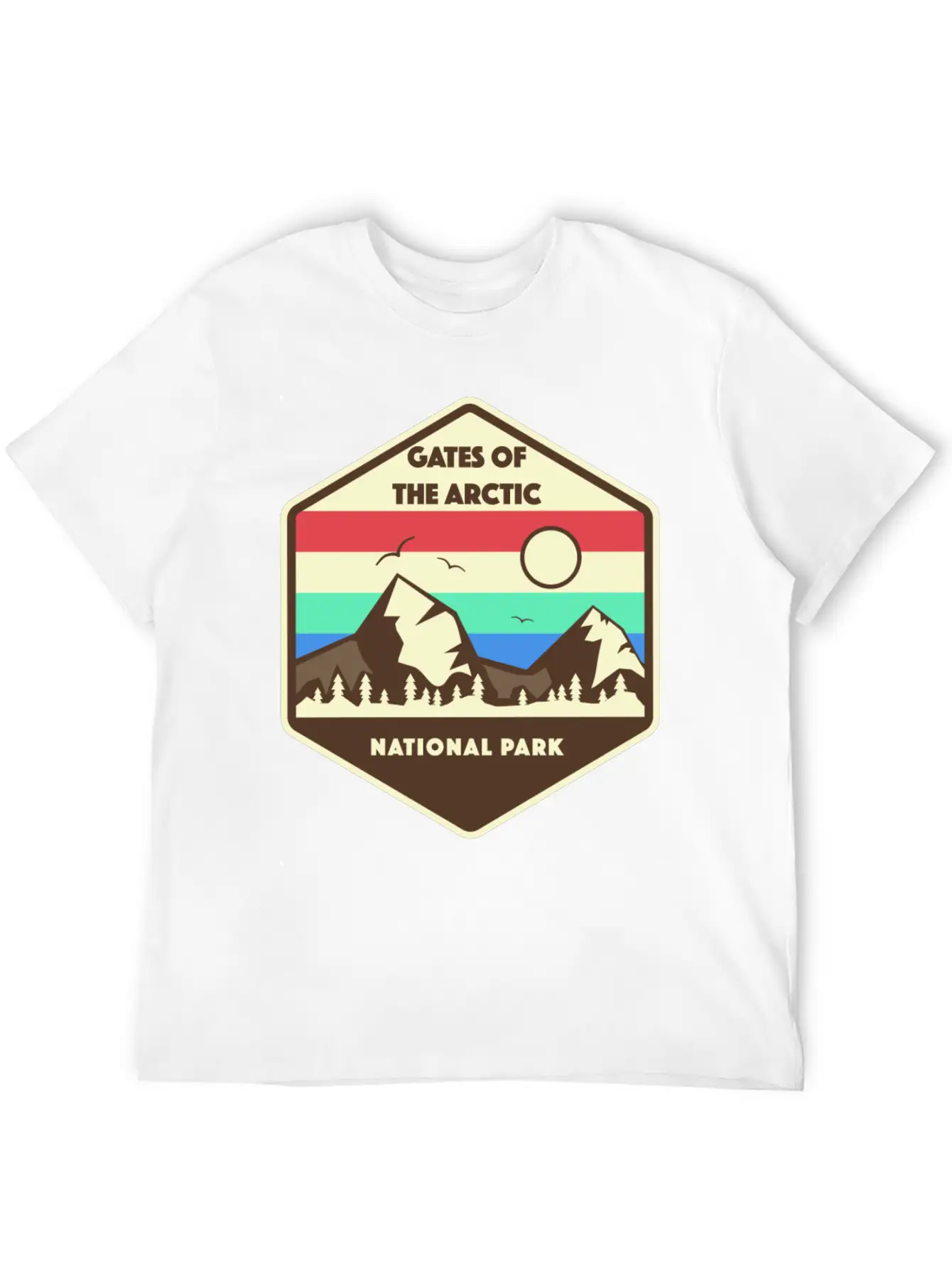 Gates Of The Arctic National Park Retro Relaxed Everyday Tee – Lightweight And Durable Cotton