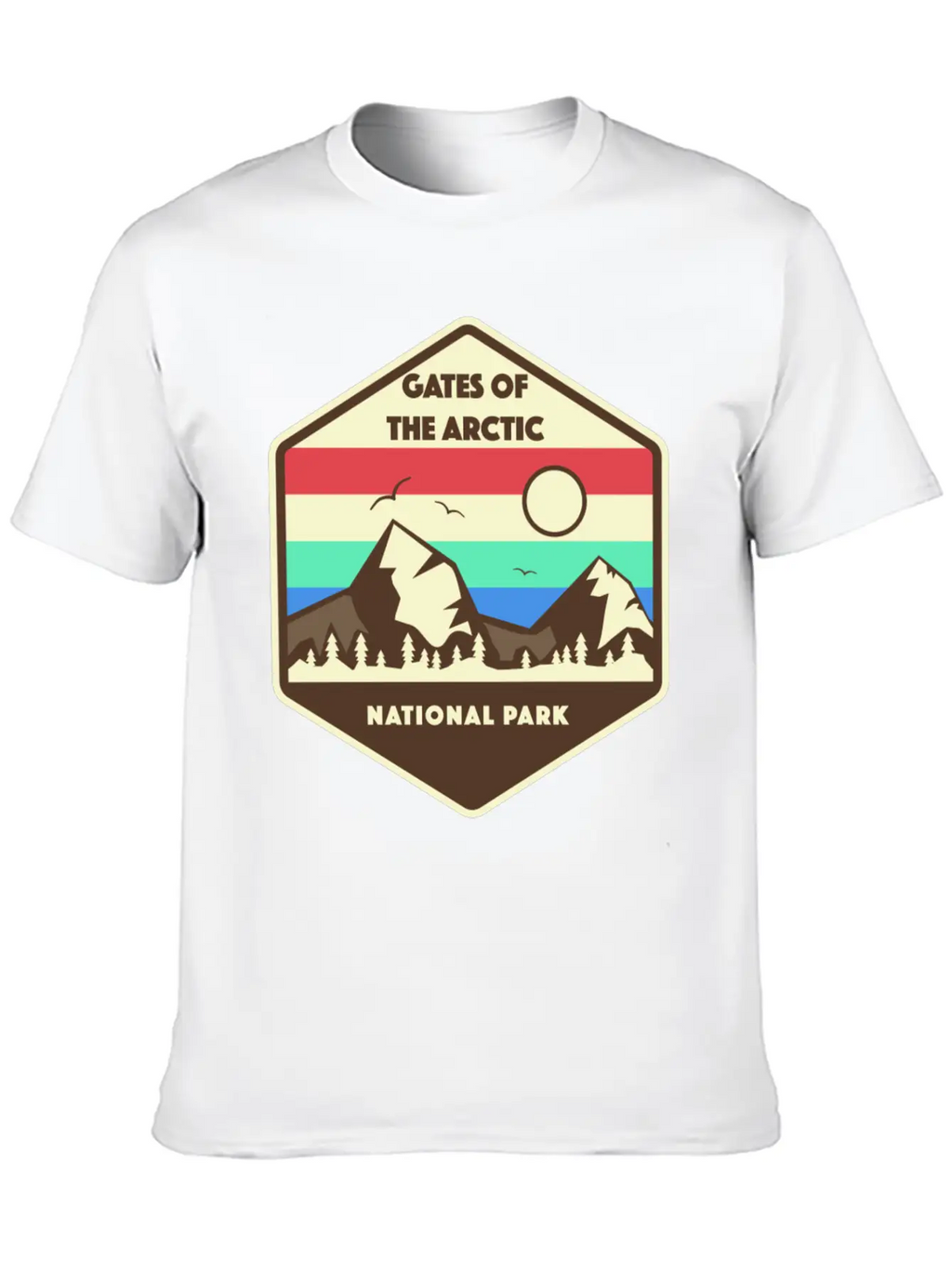 Gates Of The Arctic National Park Retro Relaxed Everyday Tee – Lightweight And Durable Cotton