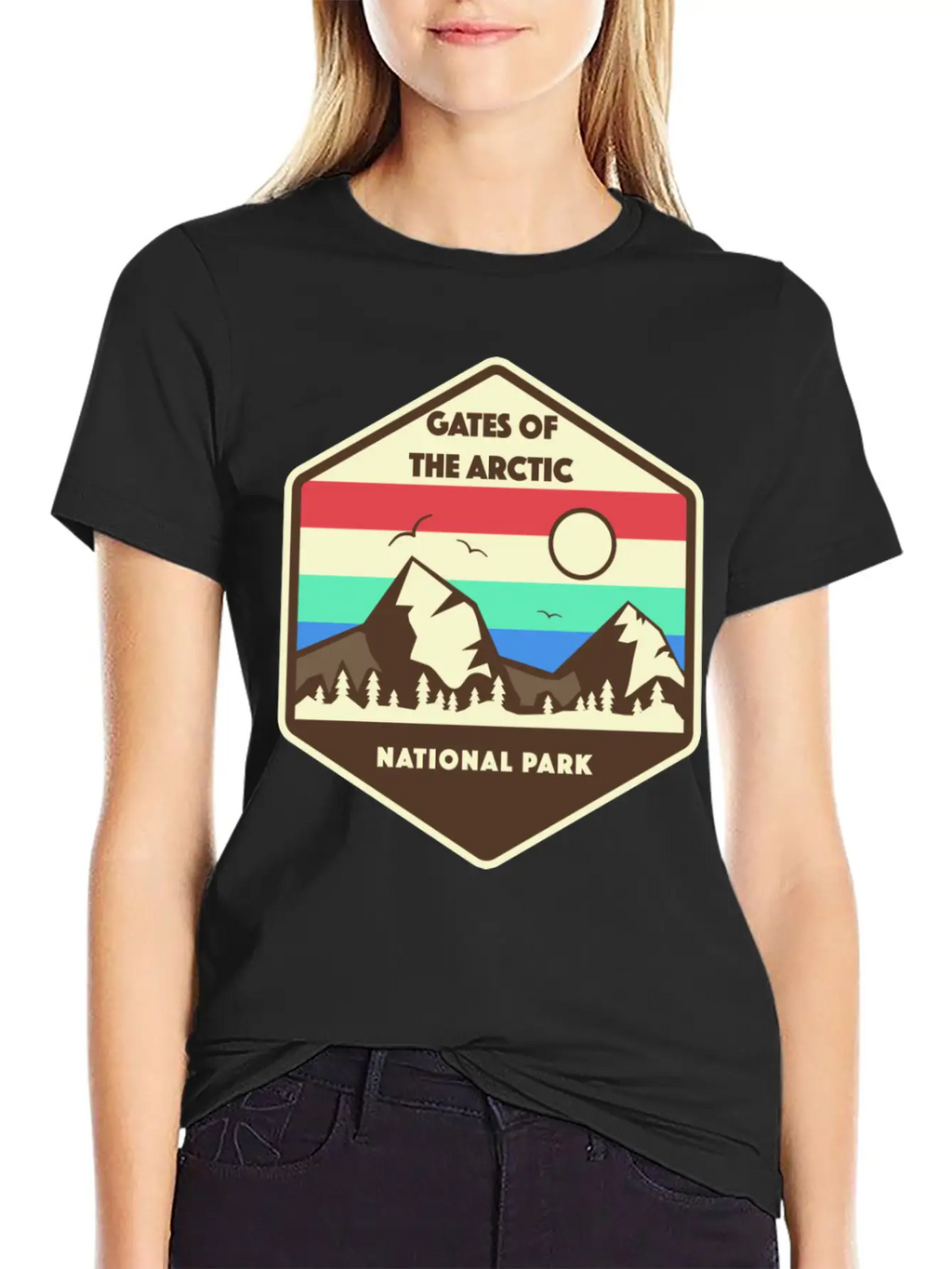 Gates Of The Arctic National Park Retro Relaxed Everyday Tee – Lightweight And Durable Cotton