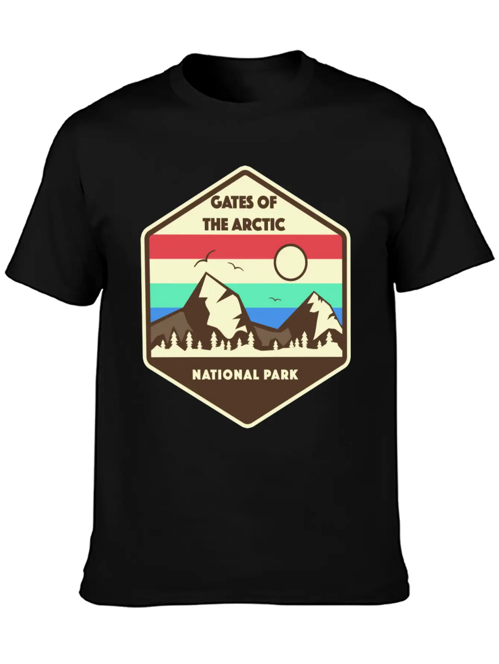 Gates Of The Arctic National Park Retro Relaxed Everyday Tee – Lightweight And Durable Cotton
