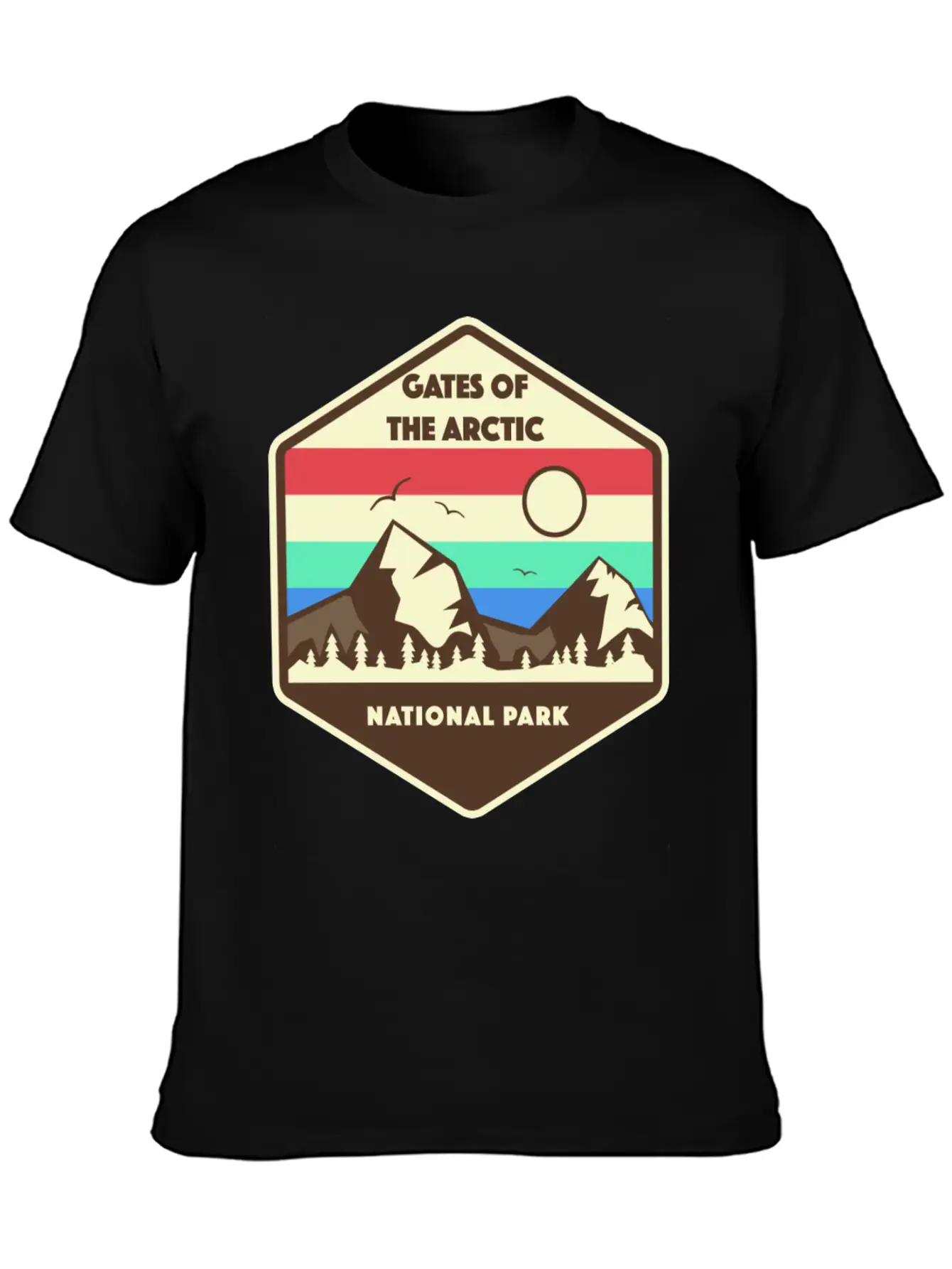 Gates Of The Arctic National Park Retro Relaxed Everyday Tee – Lightweight And Durable Cotton