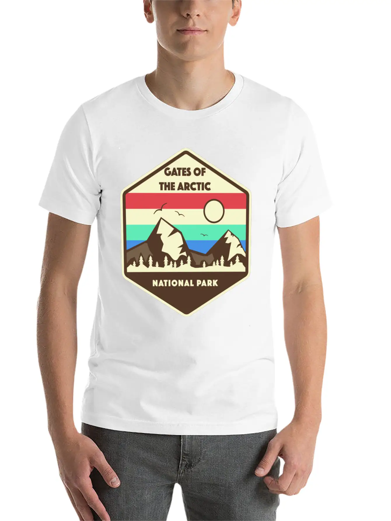 Gates Of The Arctic National Park Retro Relaxed Everyday Tee – Lightweight And Durable Cotton
