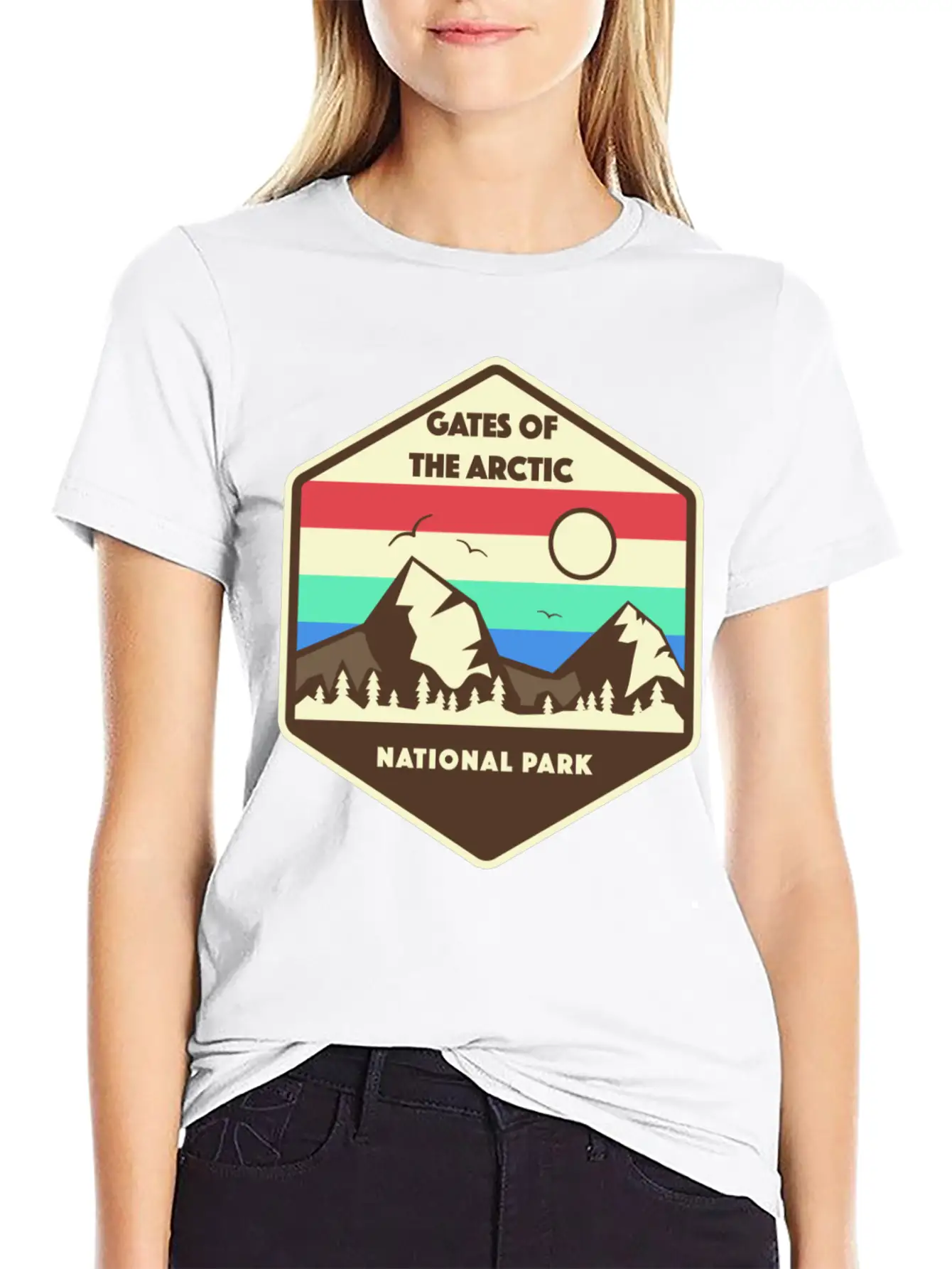 Gates Of The Arctic National Park Retro Relaxed Everyday Tee – Lightweight And Durable Cotton