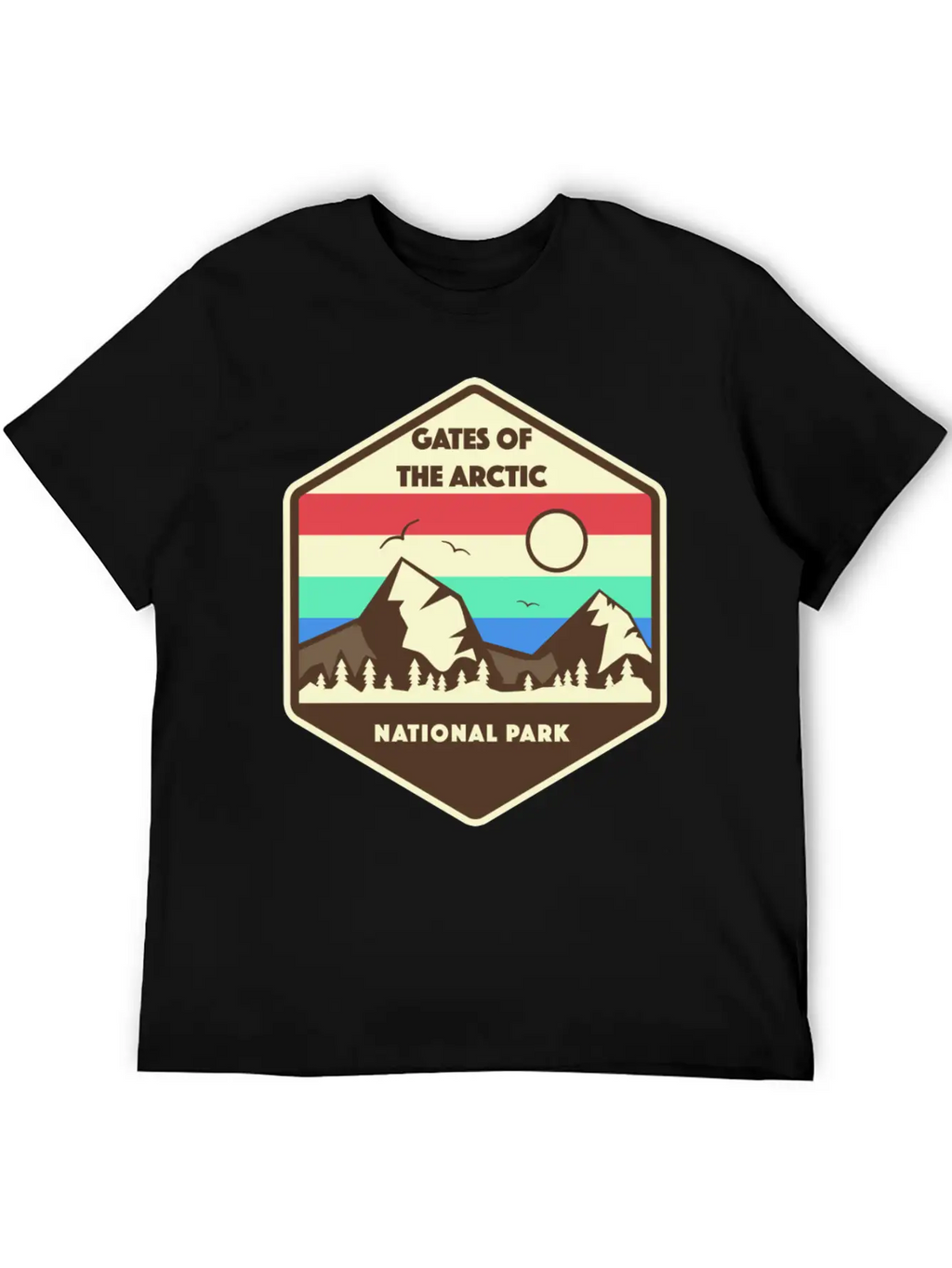 Gates Of The Arctic National Park Retro Relaxed Everyday Tee – Lightweight And Durable Cotton