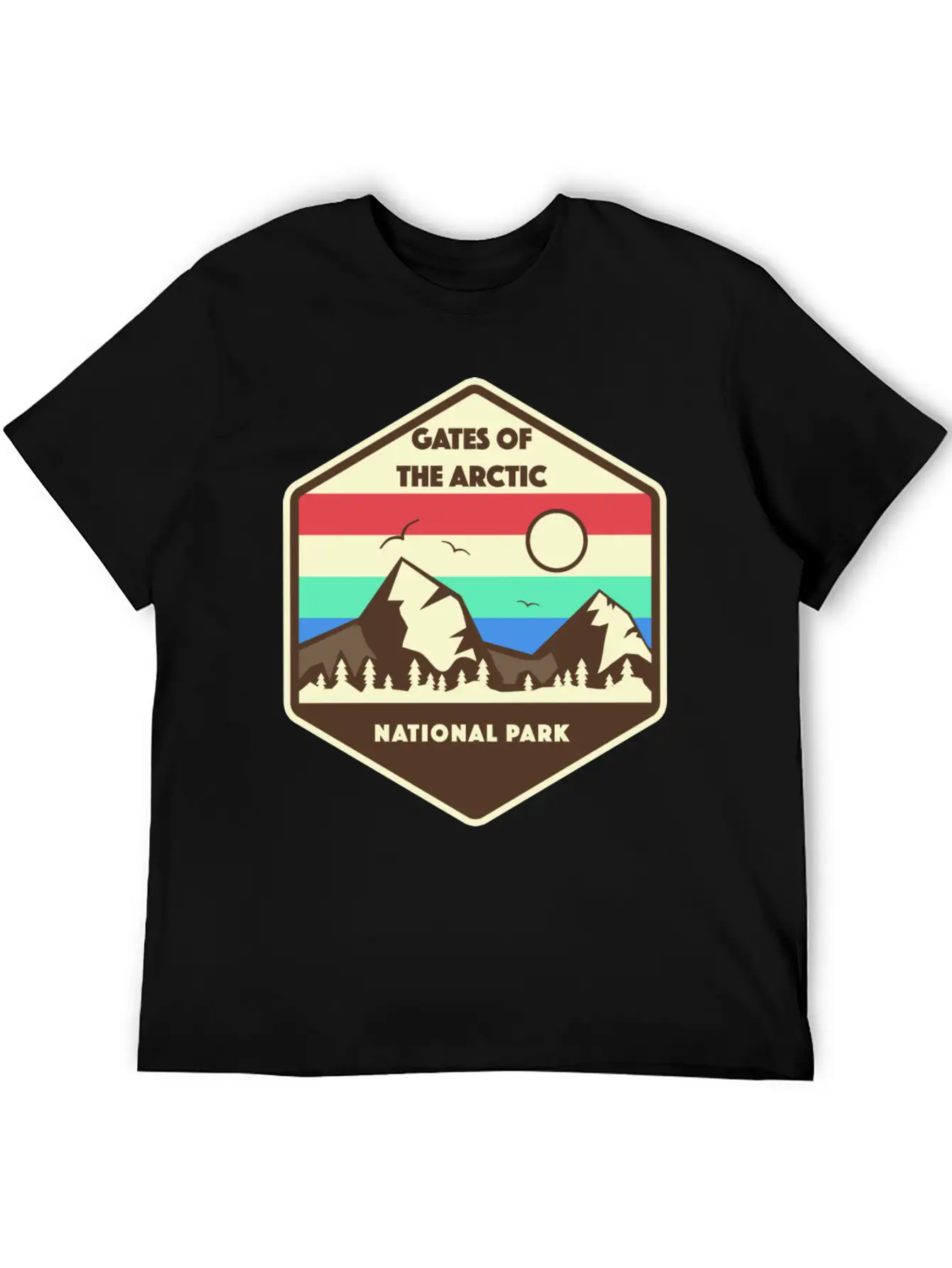 Gates Of The Arctic National Park Retro Relaxed Everyday Tee – Lightweight And Durable Cotton