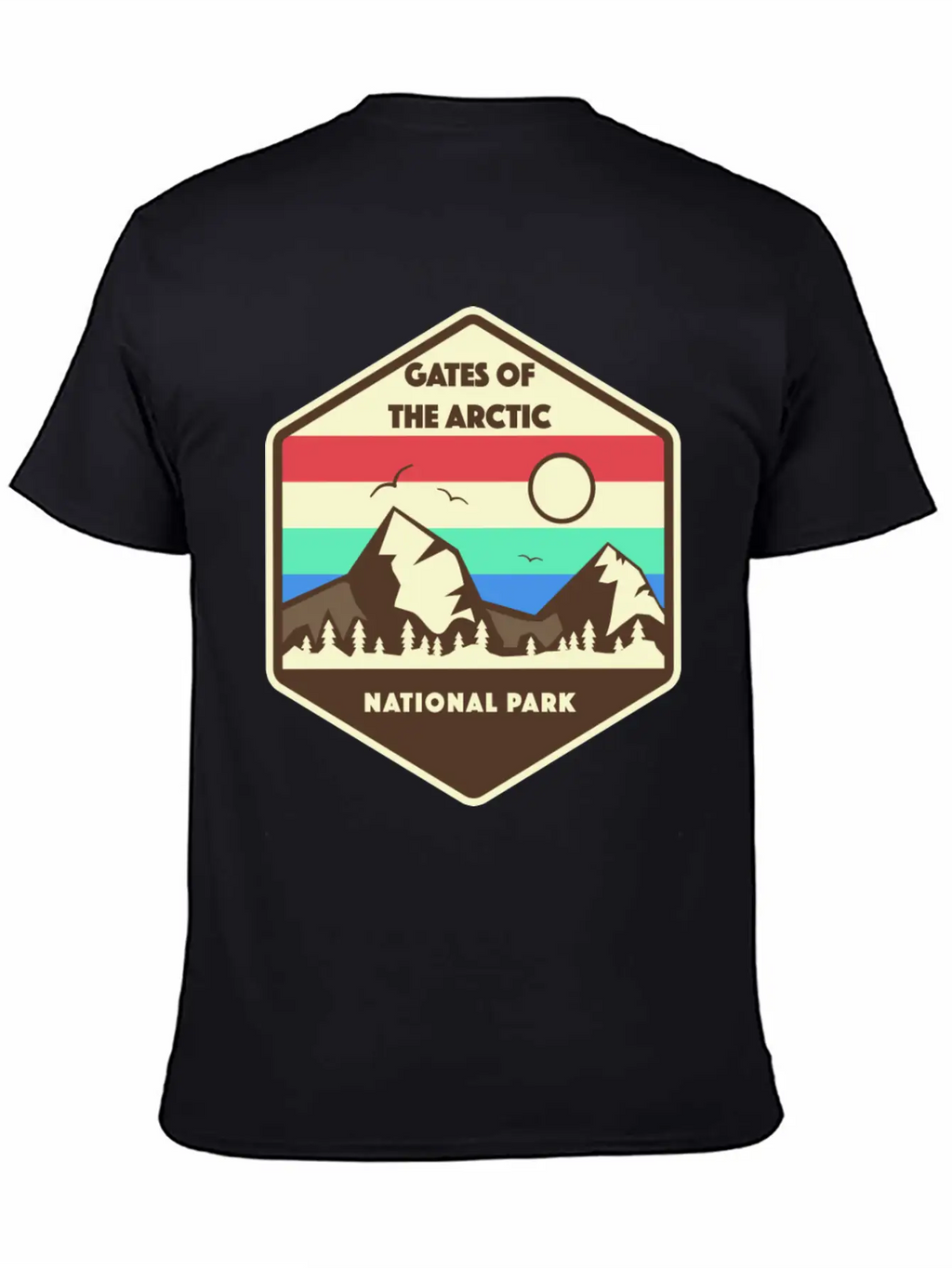 Gates Of The Arctic National Park Retro Relaxed Everyday Tee – Lightweight And Durable Cotton