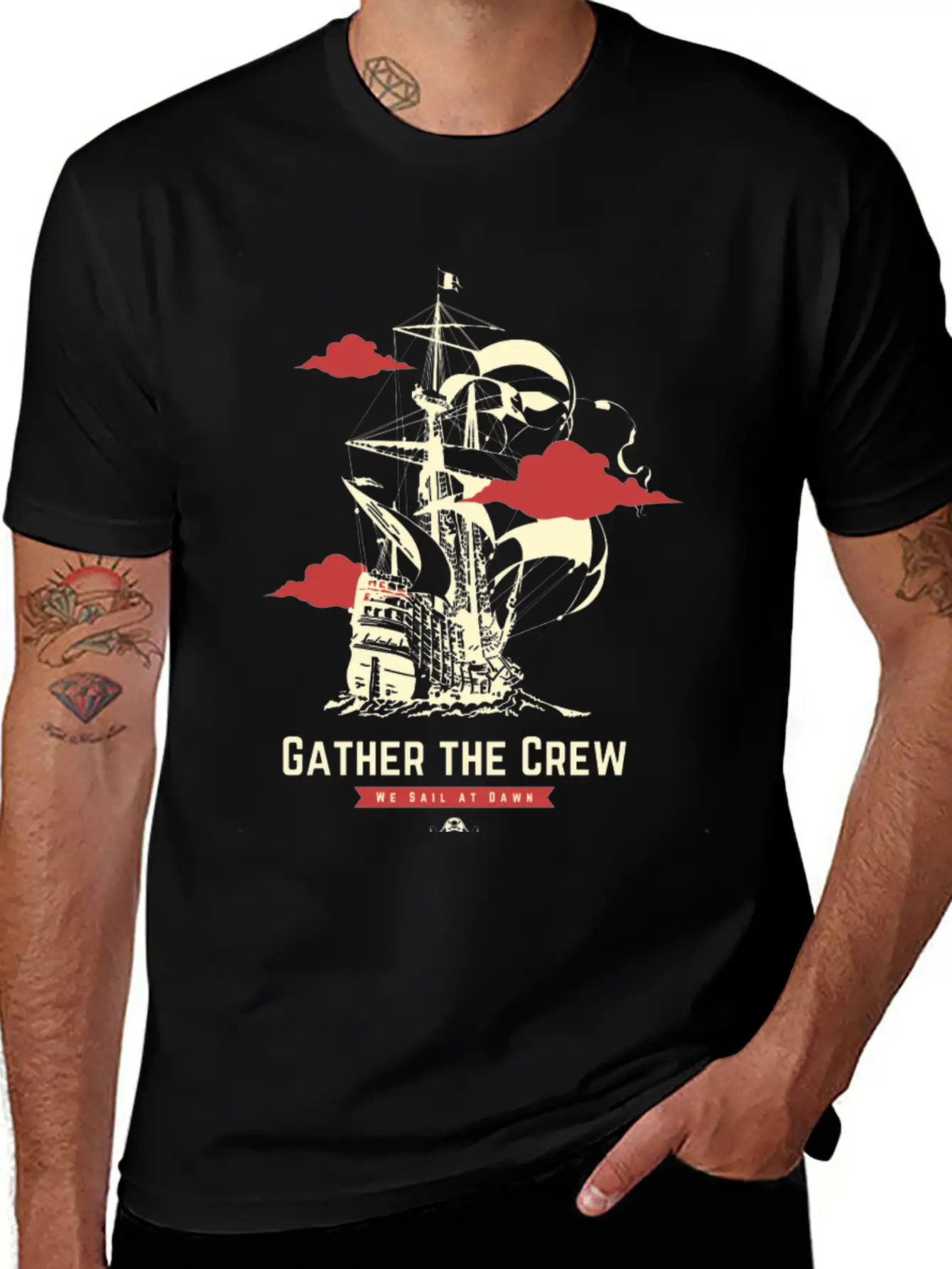 Gather The Pirate Crew Unisex Casual T-Shirt – Clean Design For Daily Comfort