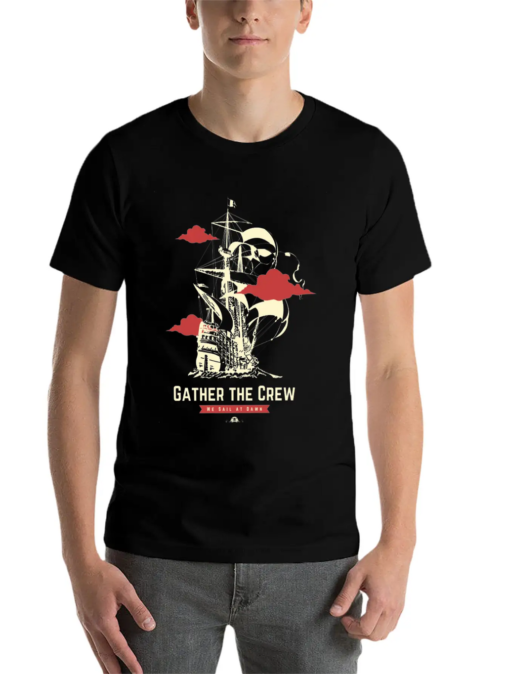 Gather The Pirate Crew Unisex Casual T-Shirt – Clean Design For Daily Comfort