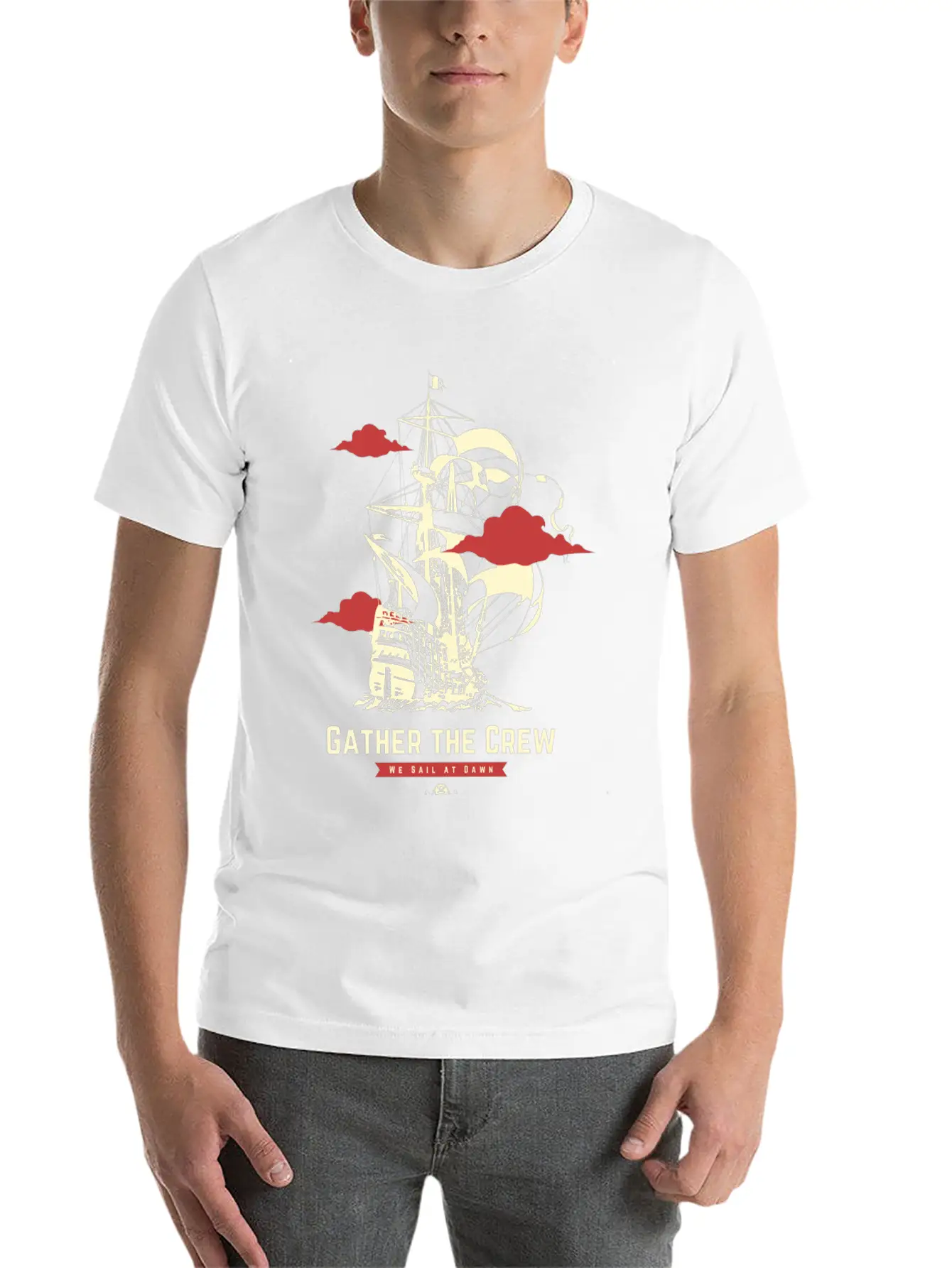 Gather The Pirate Crew Unisex Casual T-Shirt – Clean Design For Daily Comfort